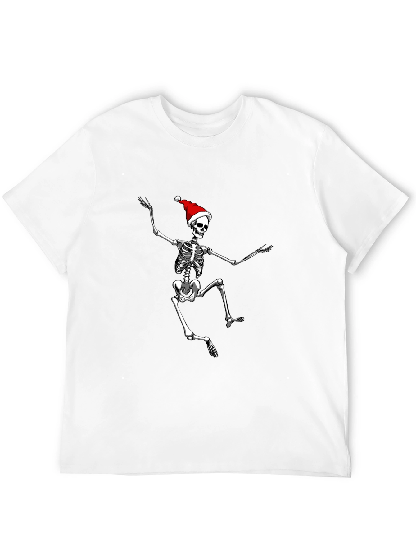 Skeleton Santa Black T-Shirt: Holiday Spooky Style