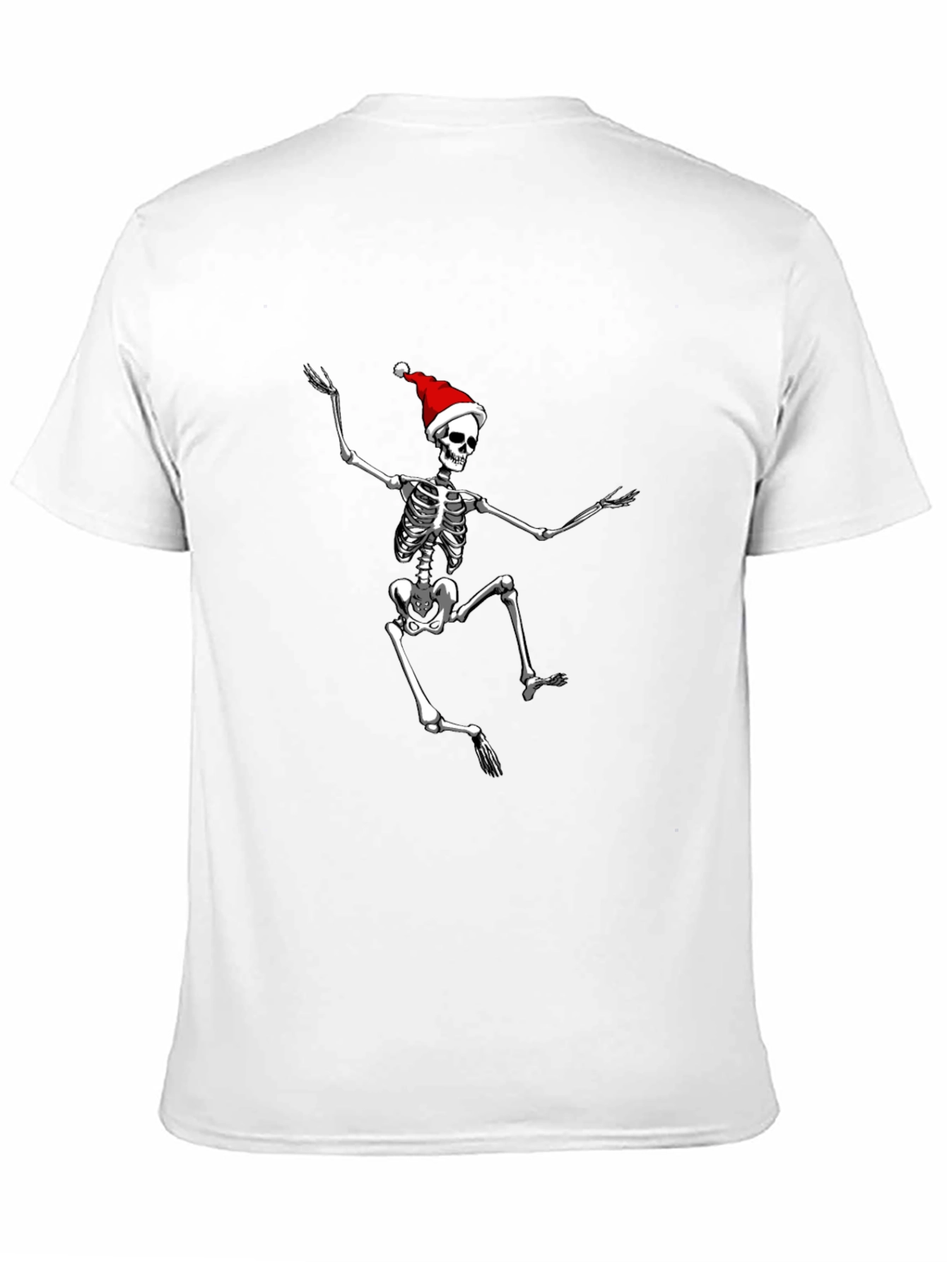 Skeleton Santa Black T-Shirt: Holiday Spooky Style