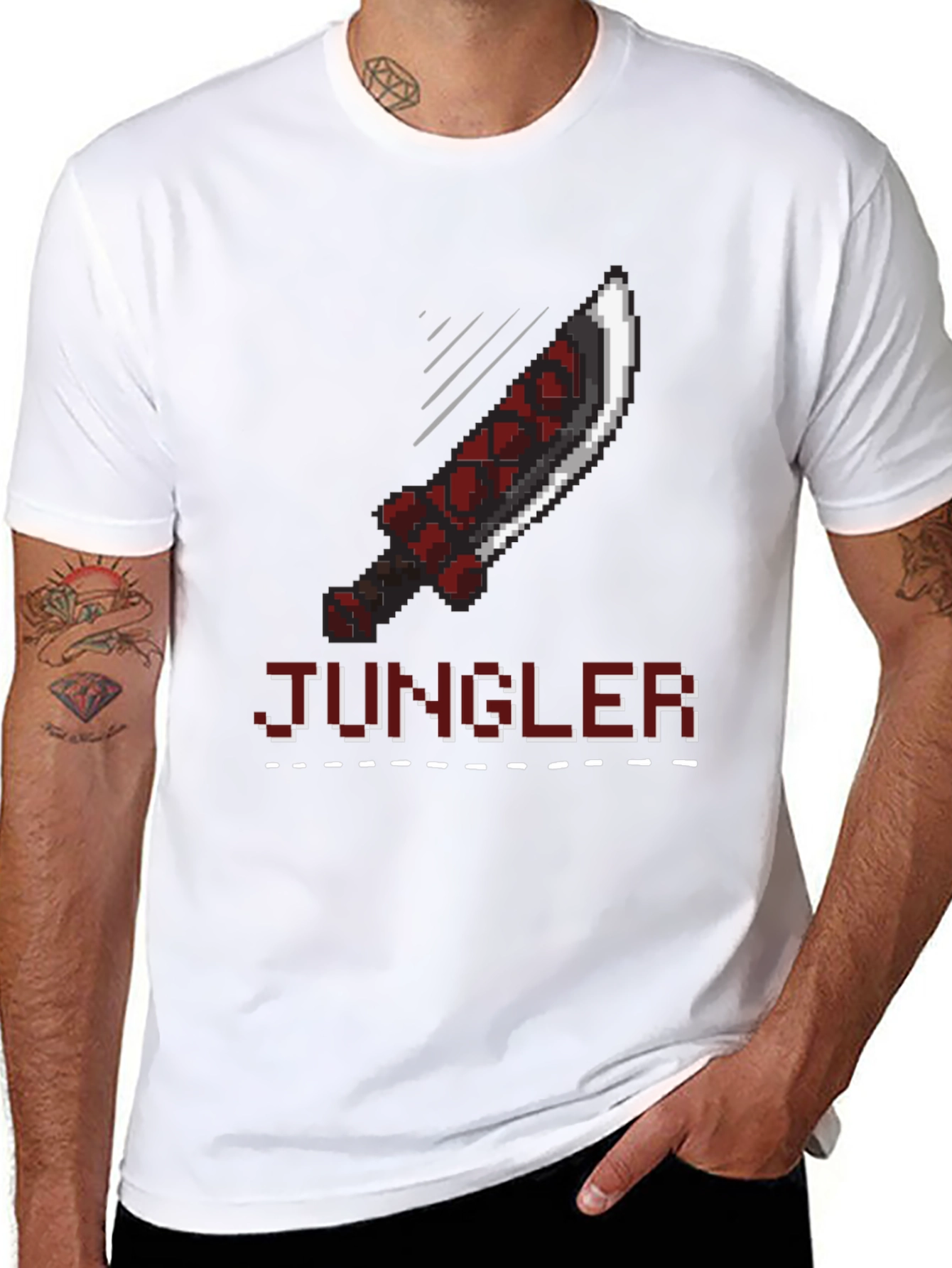 Pixel Art Jungler T-Shirt - Gaming Apparel