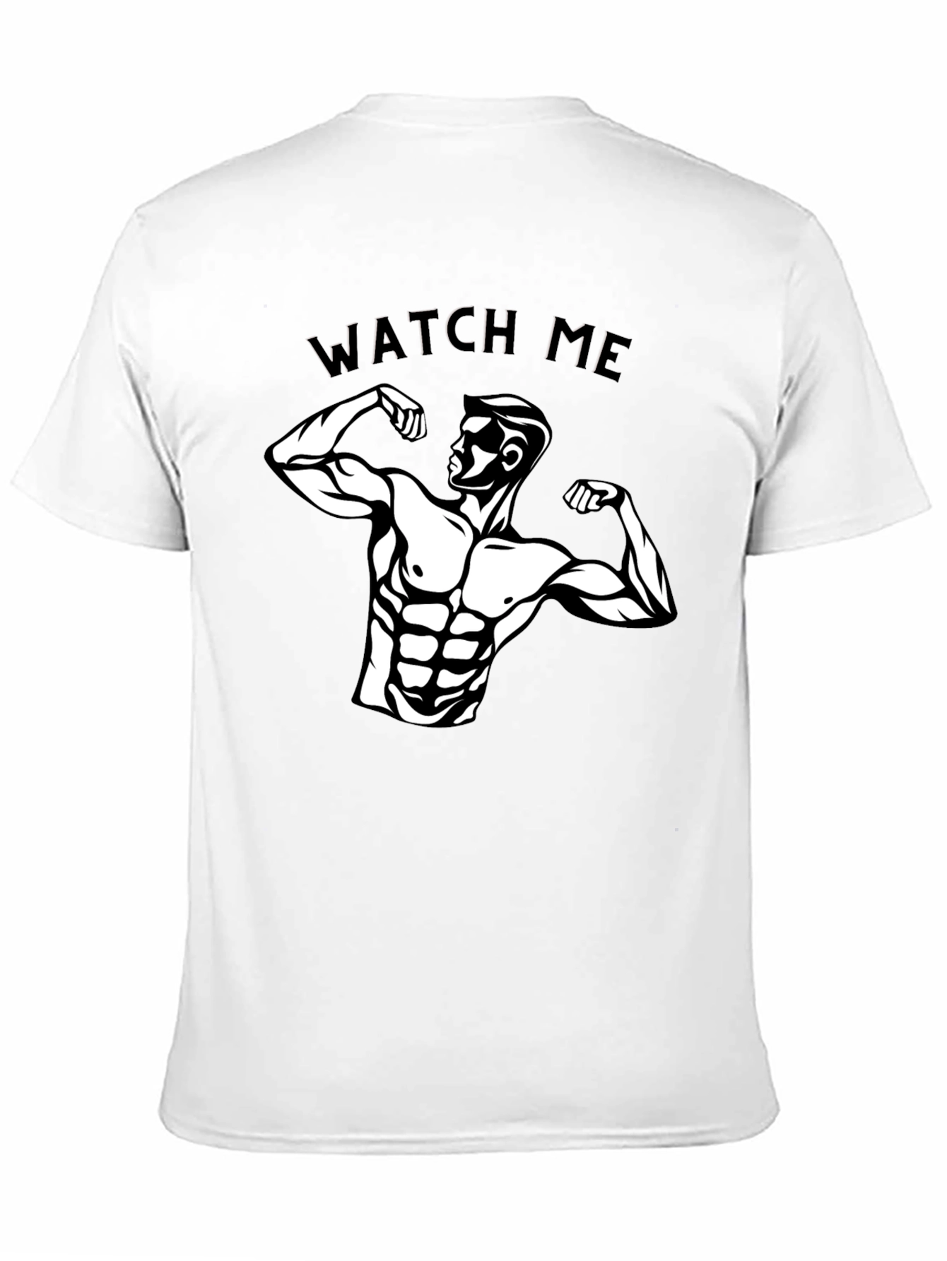 Mens Black Graphic T-Shirt - Muscle Man