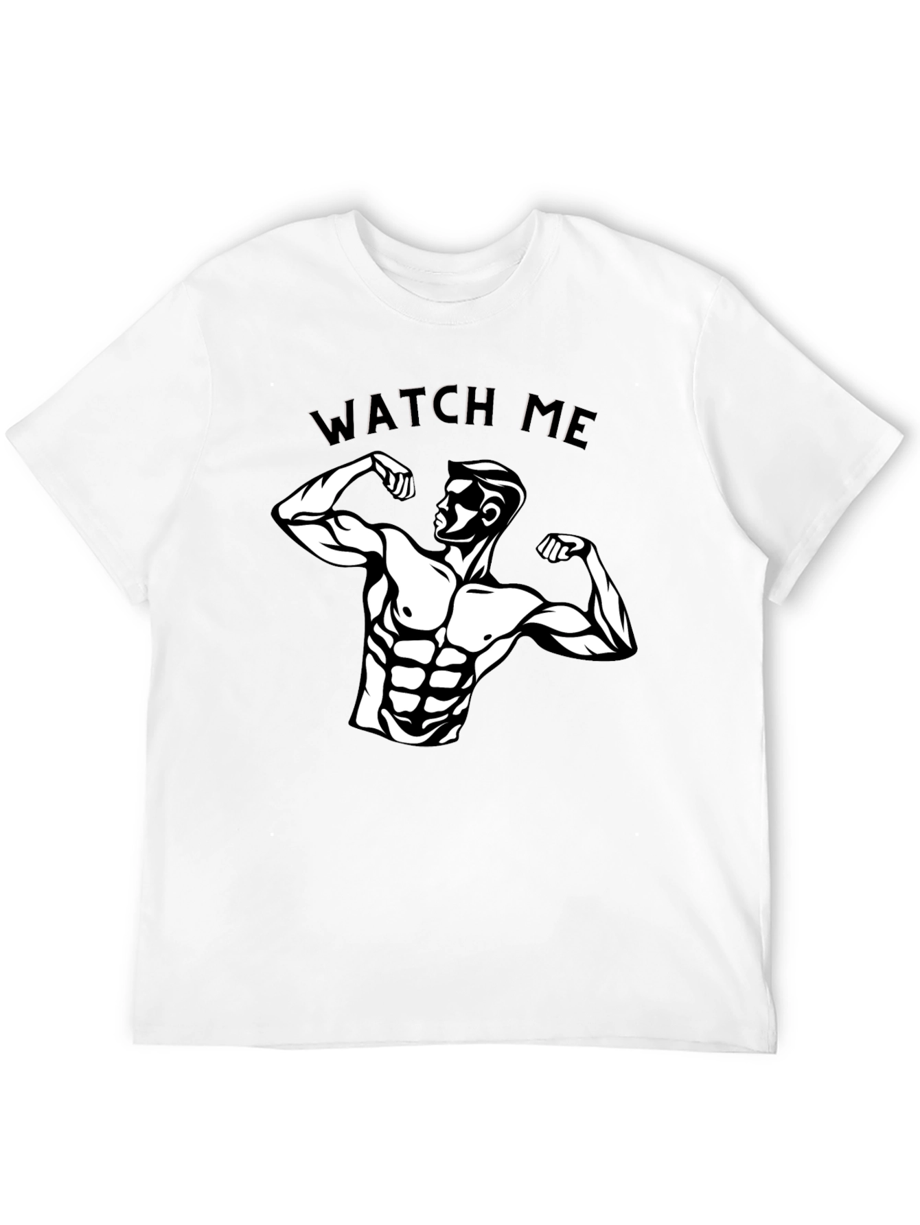 Mens Black Graphic T-Shirt - Muscle Man