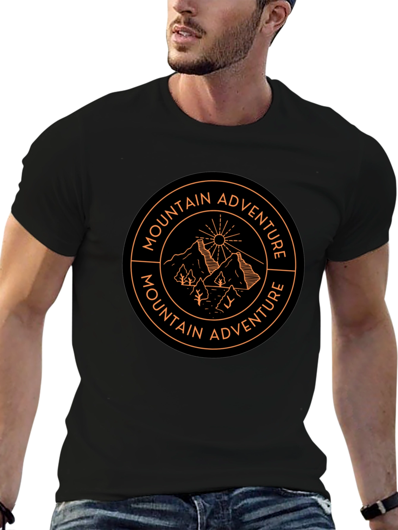 Mountain Adventure Graphic T-Shirt - Black