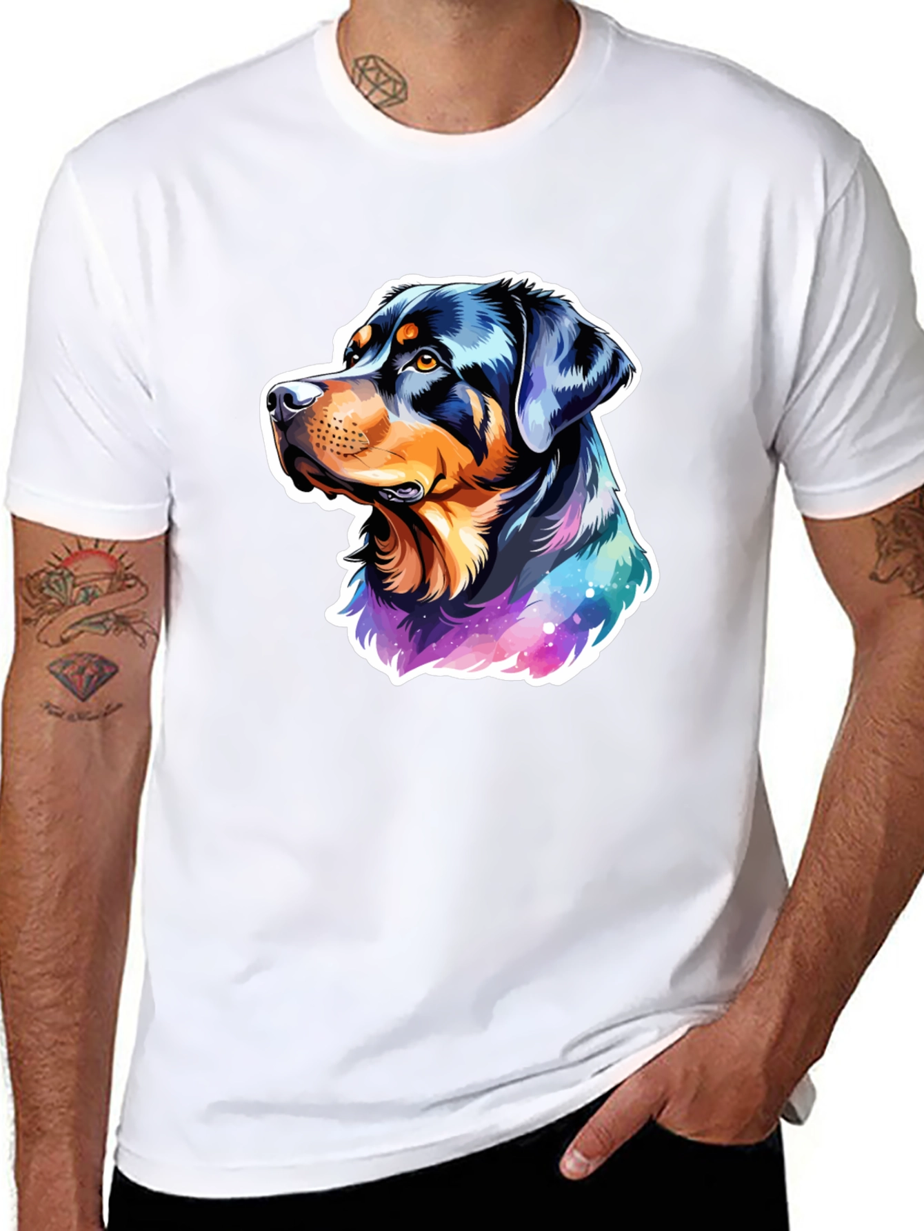 Rottweiler Dog Graphic Tee - Stylish Black T-Shirt