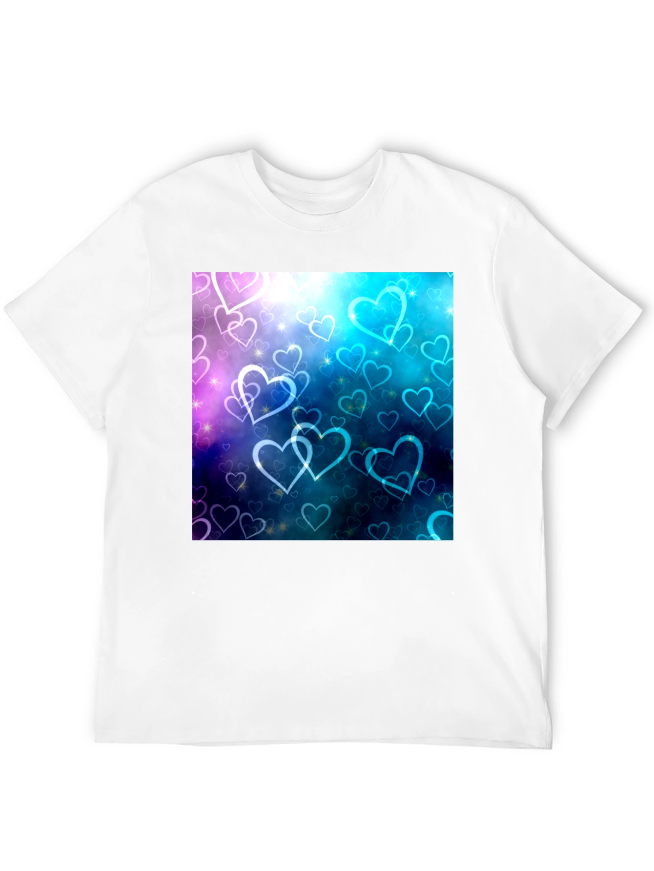 Hearts Design Black T-Shirt