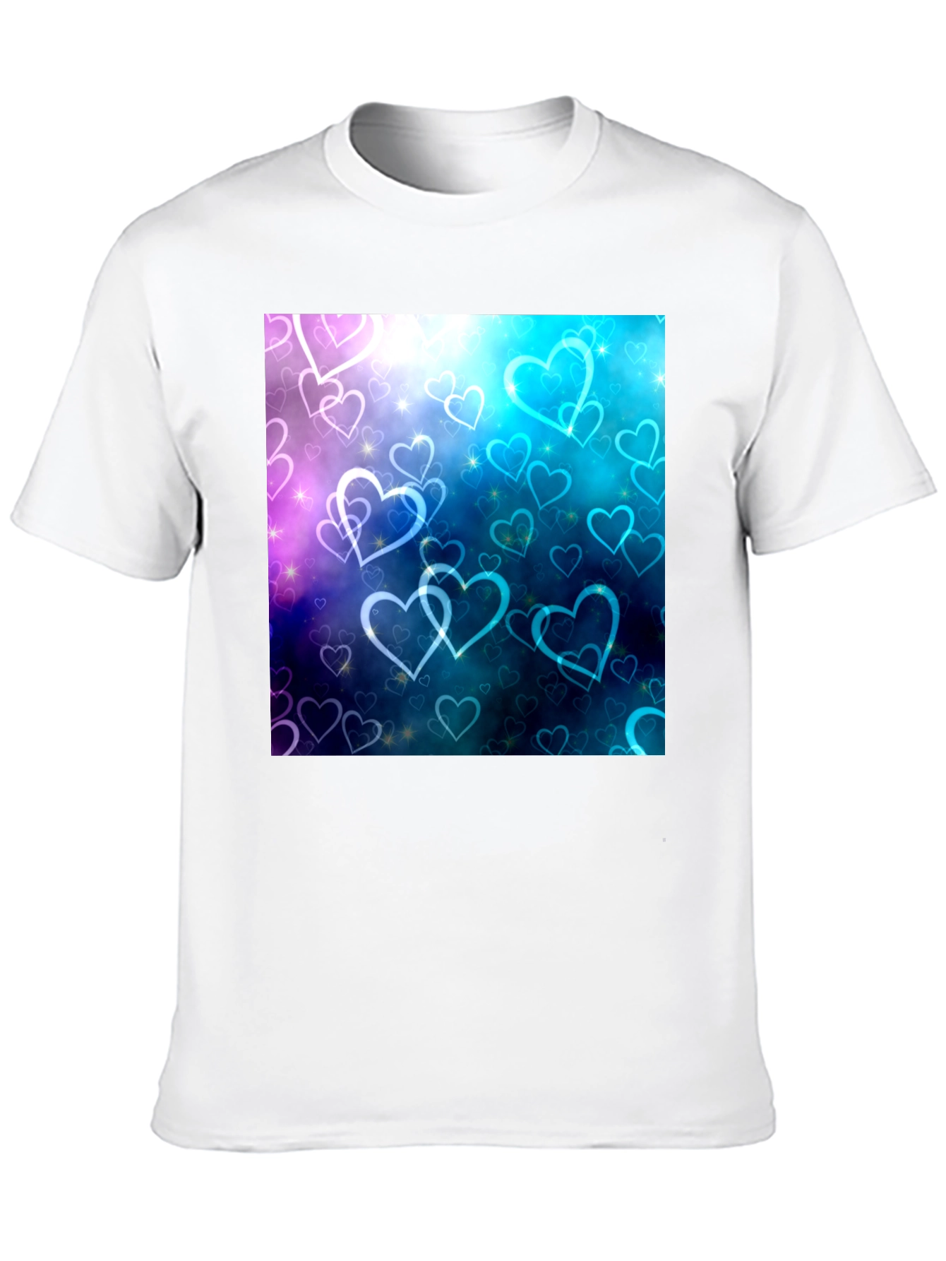 Hearts Design Black T-Shirt