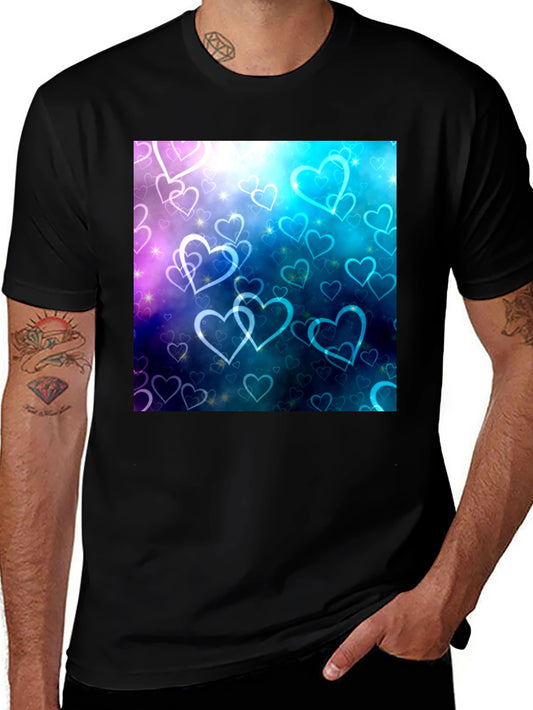 Hearts Design Black T-Shirt