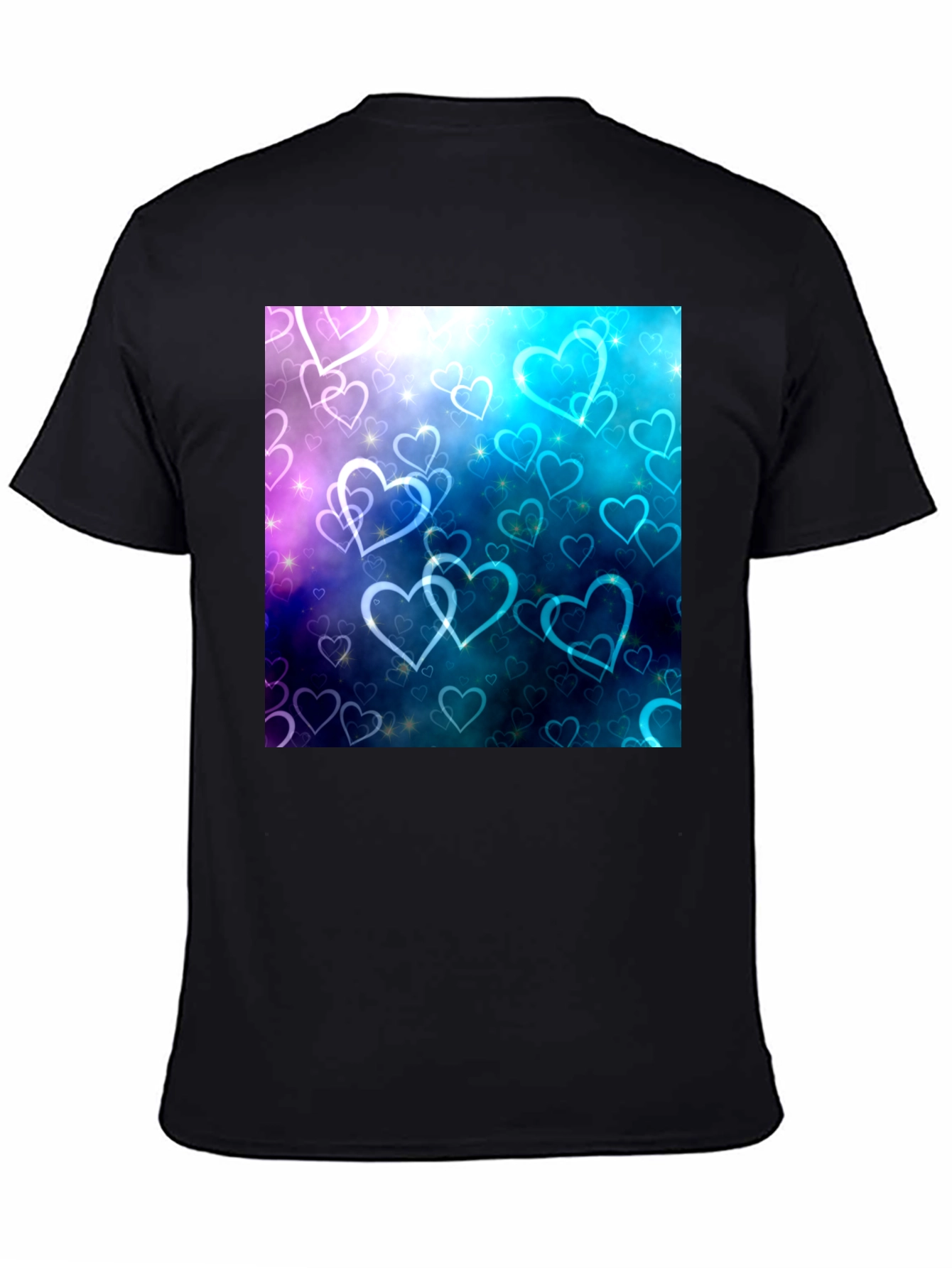 Hearts Design Black T-Shirt