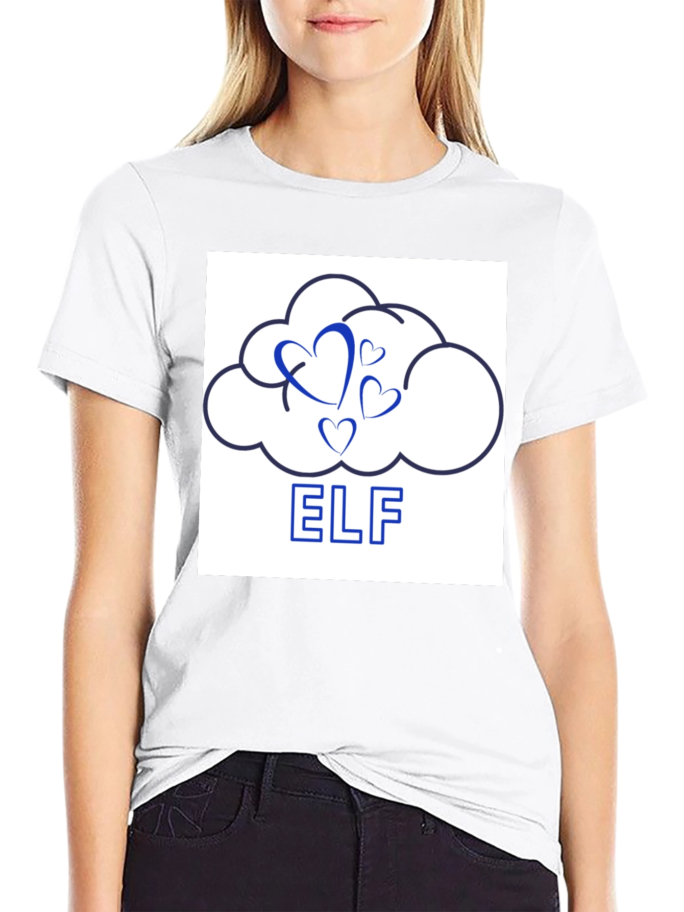 Cloud Hearts ELF Graphic T-Shirt - Modern Design