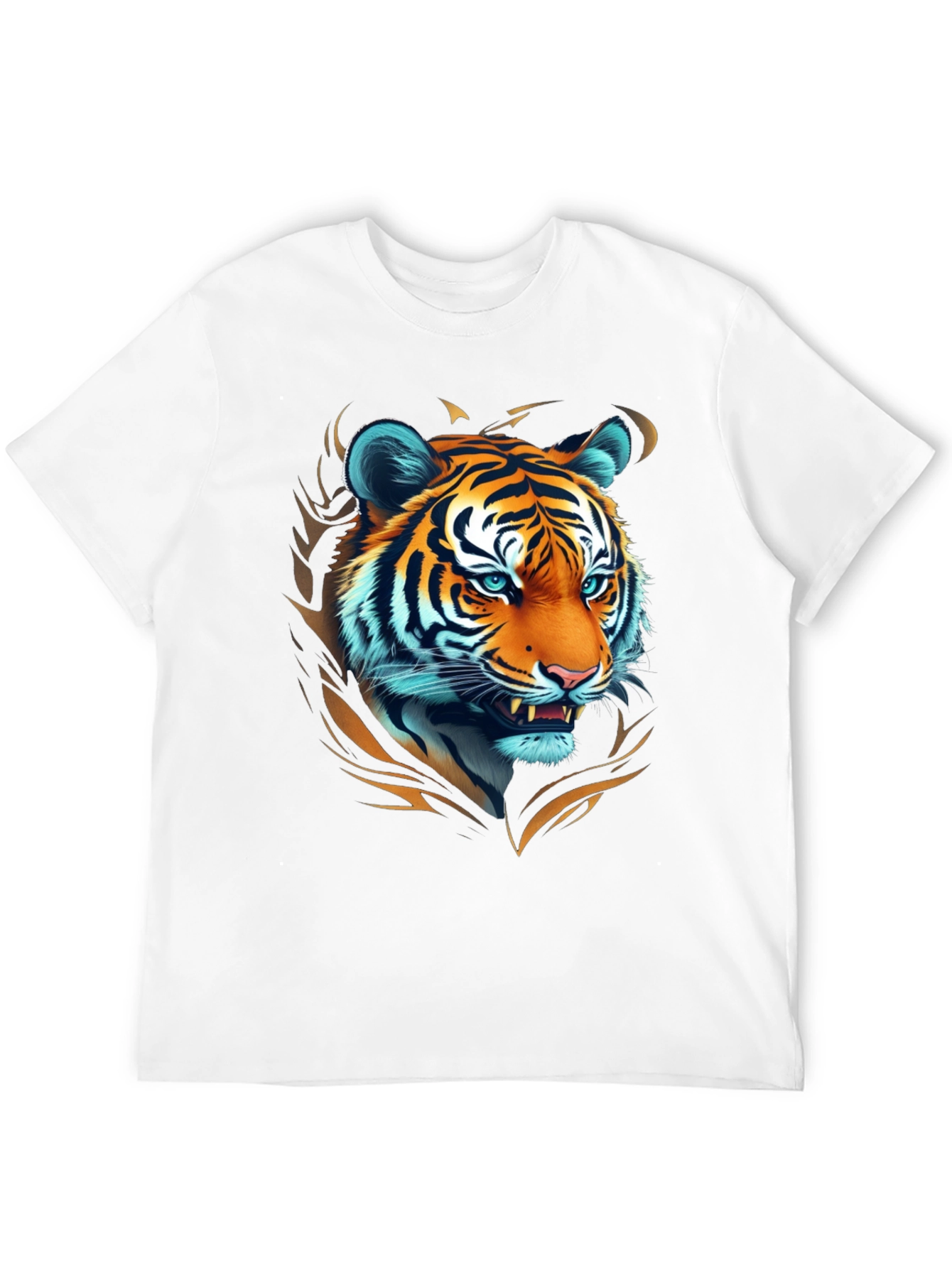Bold Tiger Graphic Tee - Premium Black Cotton