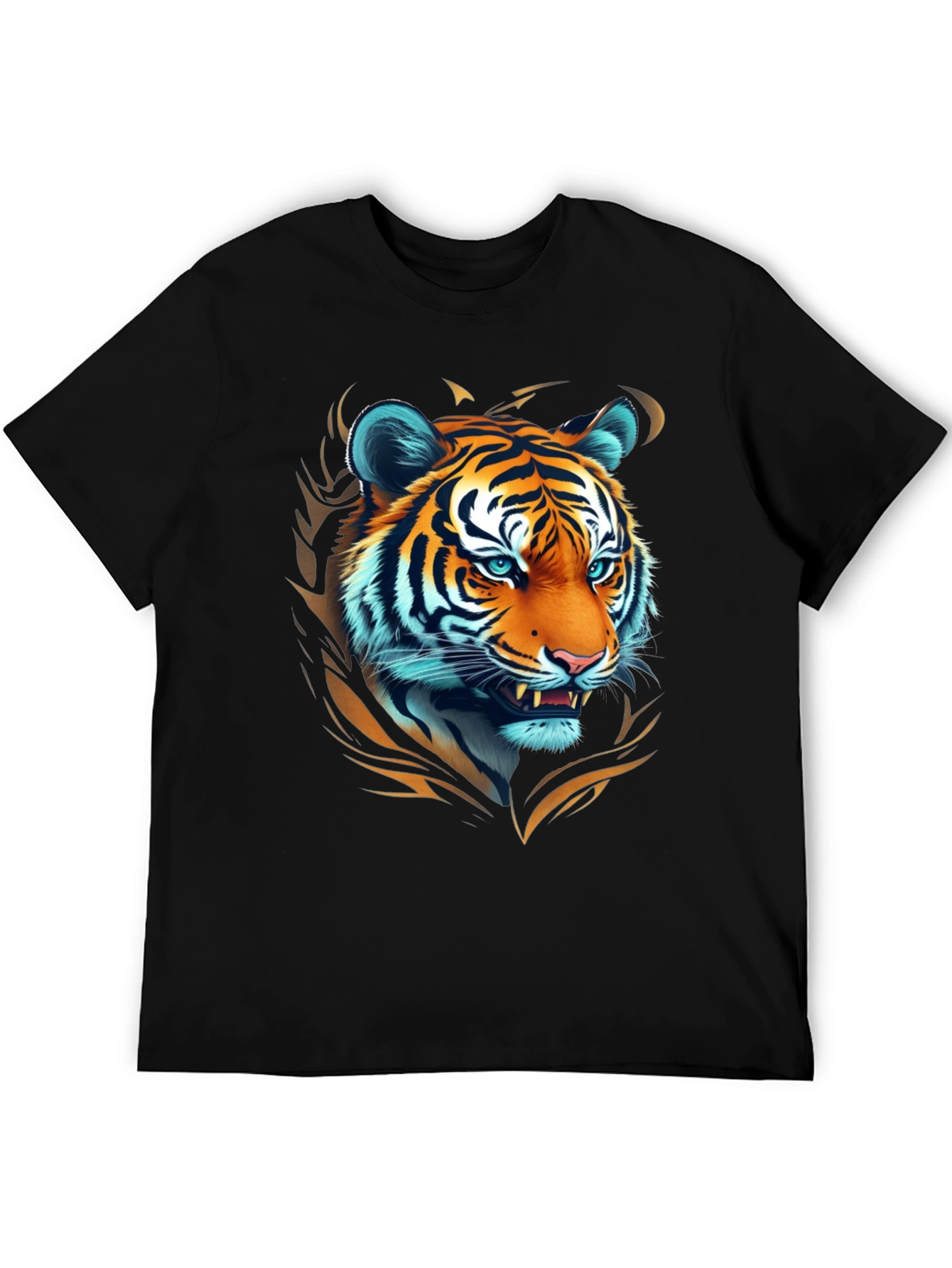 Bold Tiger Graphic Tee - Premium Black Cotton