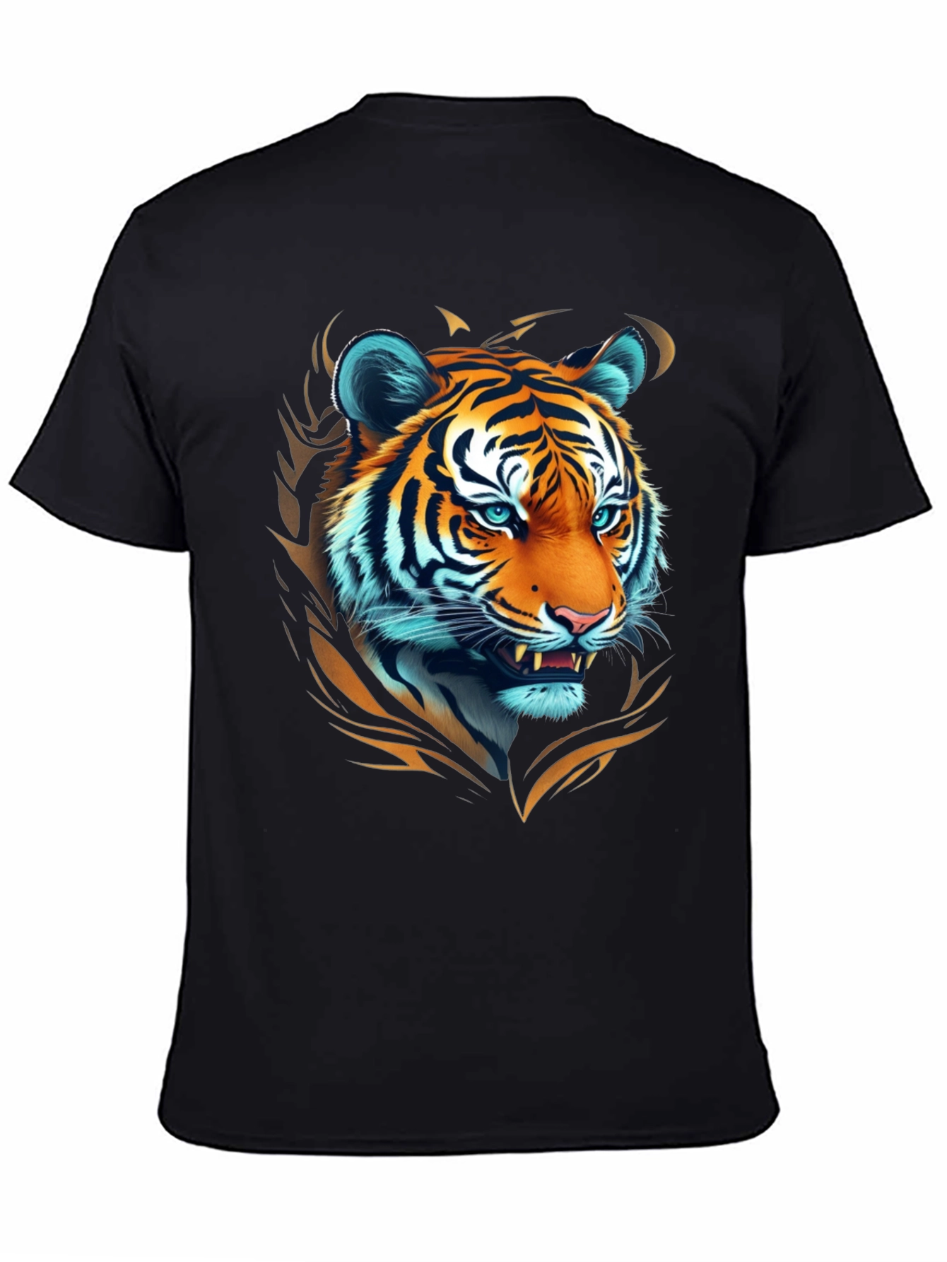 Bold Tiger Graphic Tee - Premium Black Cotton