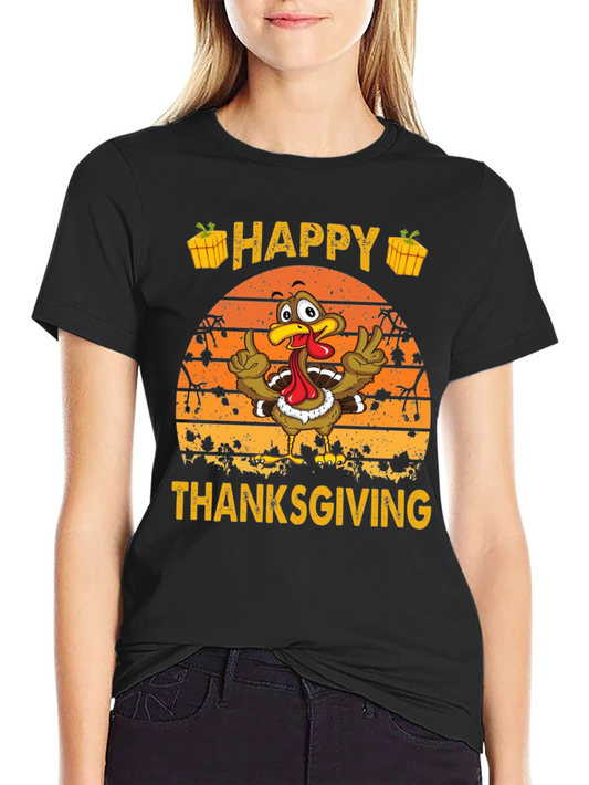 Happy Thanksgiving Turkey Graphic Tee