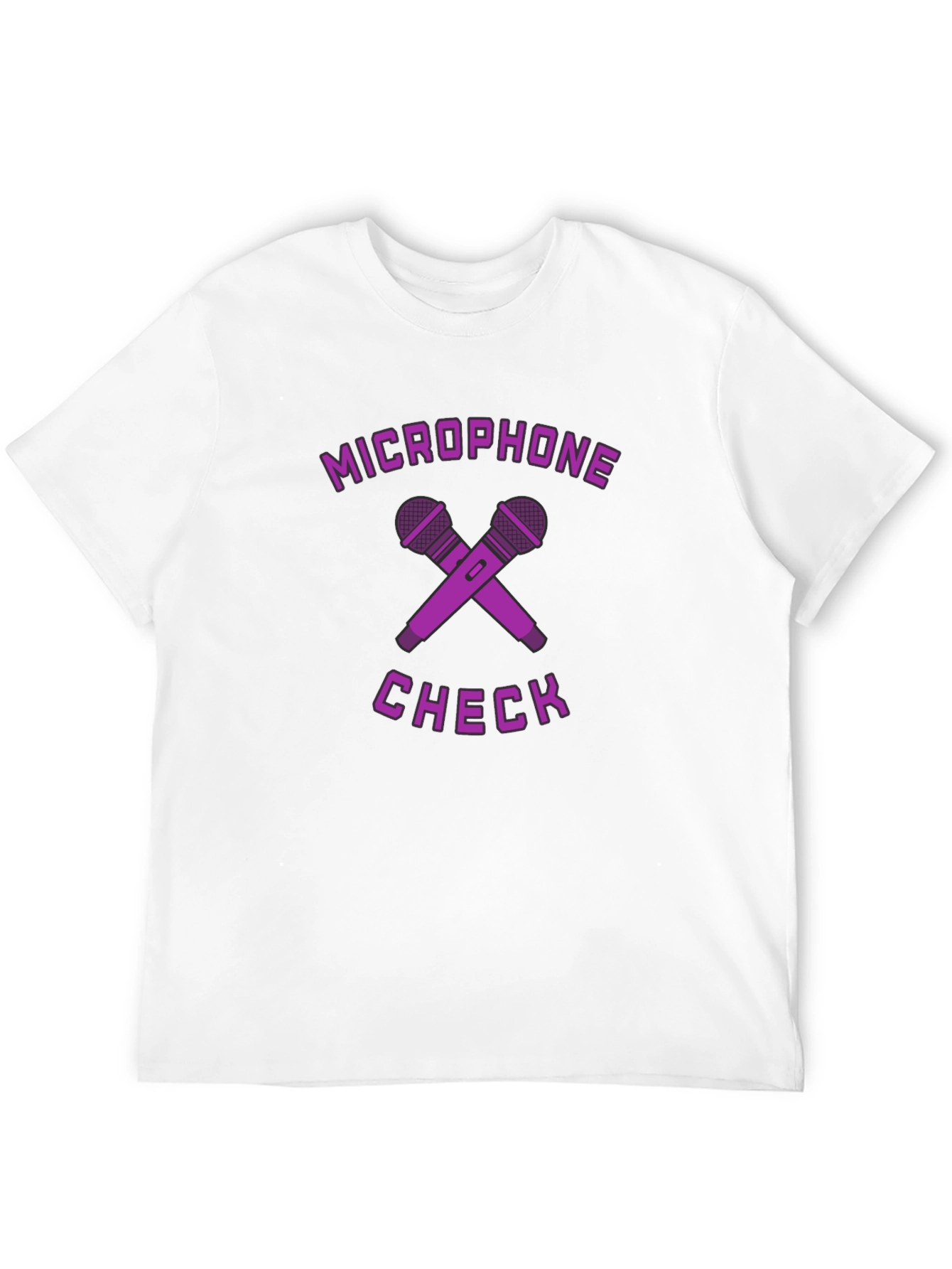 Microphone Check Graphic Tee - Black Cotton T-Shirt