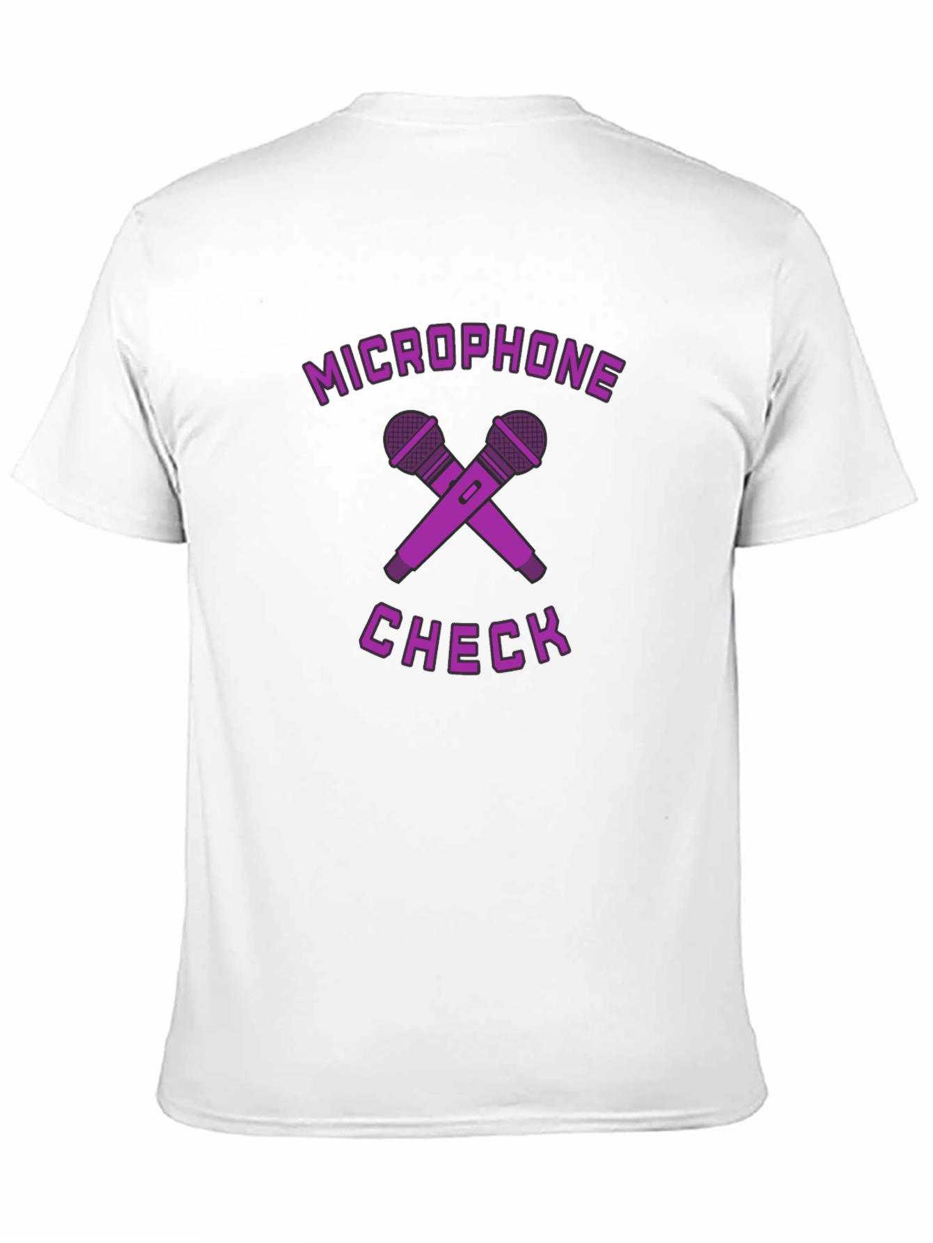 Microphone Check Graphic Tee - Black Cotton T-Shirt