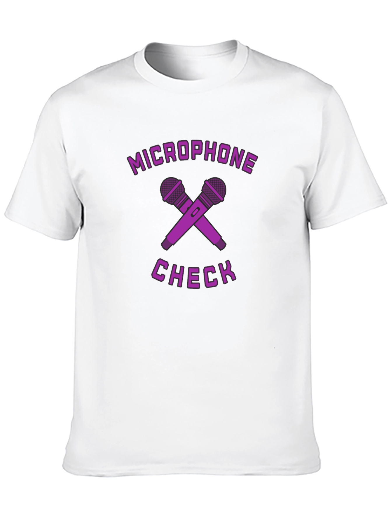 Microphone Check Graphic Tee - Black Cotton T-Shirt