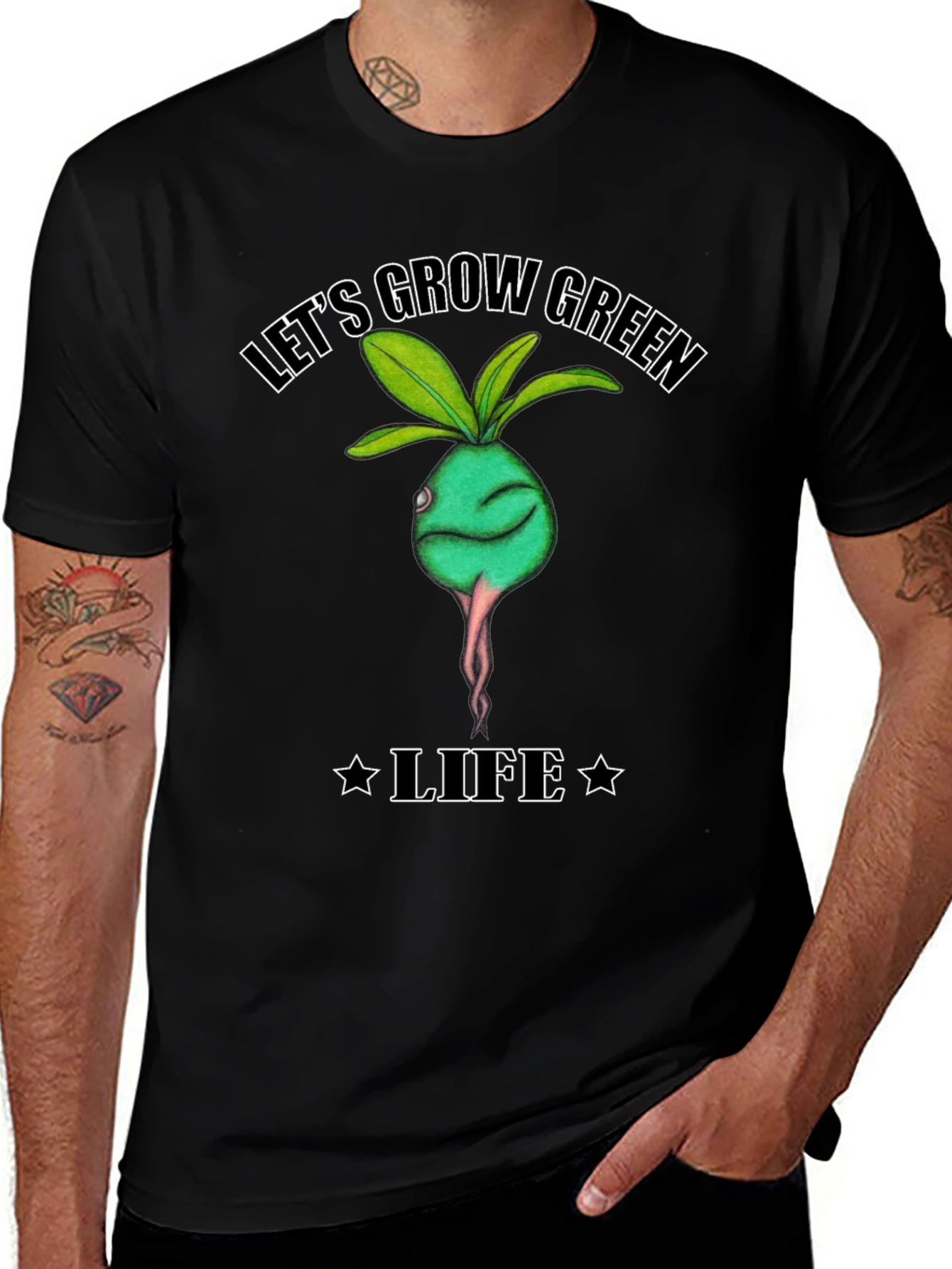 Lets Grow Green Life T-Shirt - Organic Style