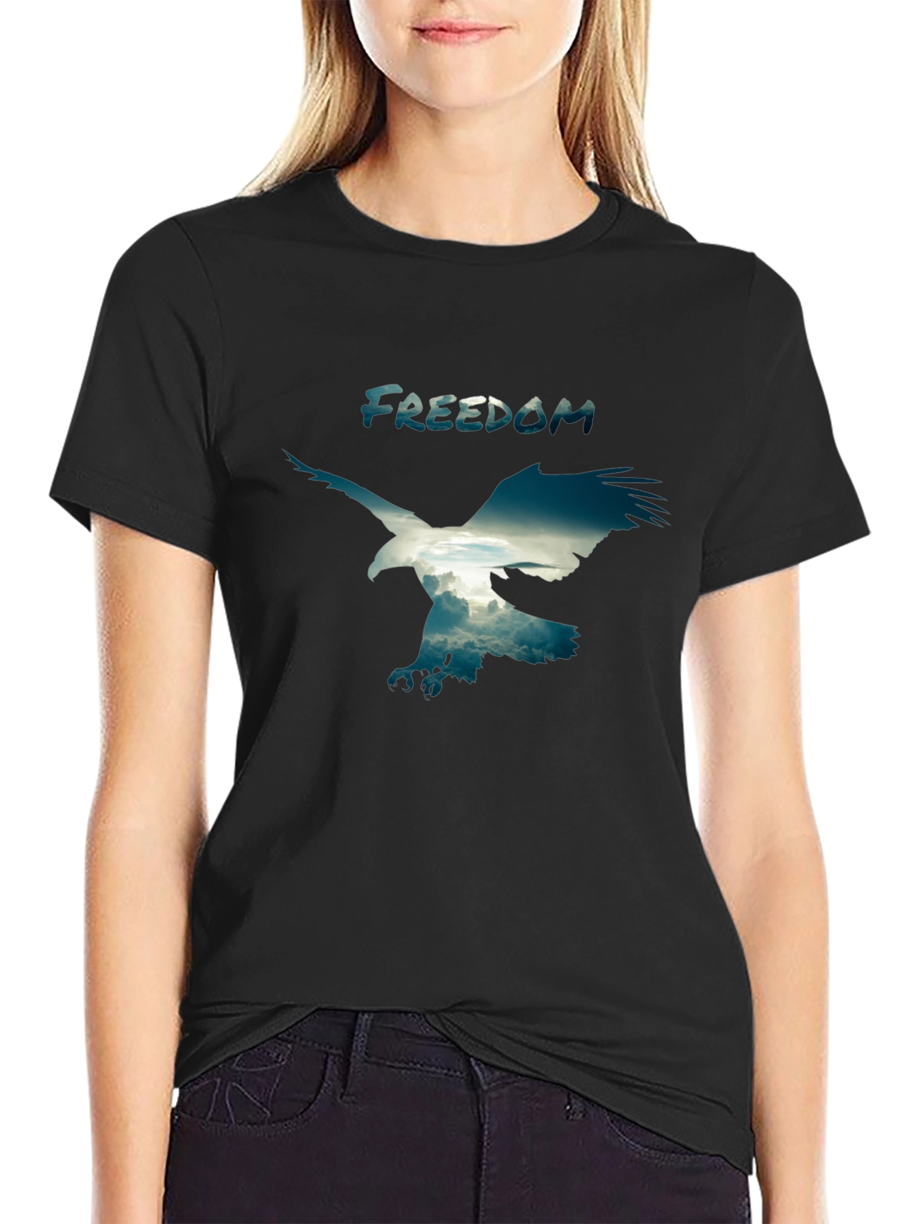 Freedom Eagle Graphic Black T-Shirt