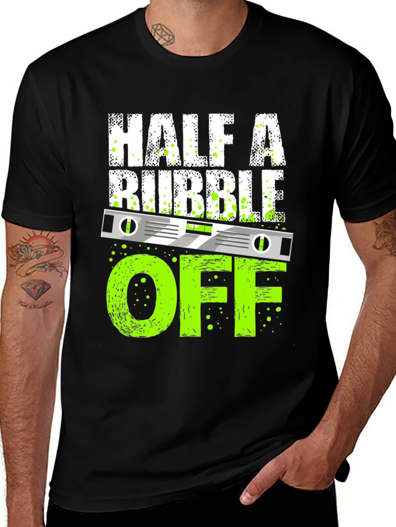 Half A Bubble Off T-Shirt - Funny Construction Tee