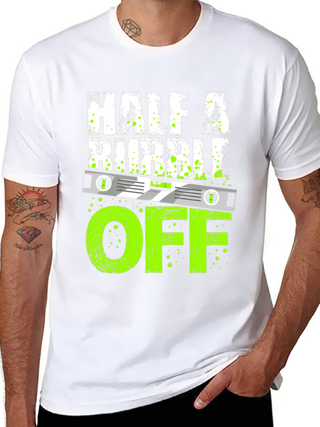 Half A Bubble Off T-Shirt - Funny Construction Tee