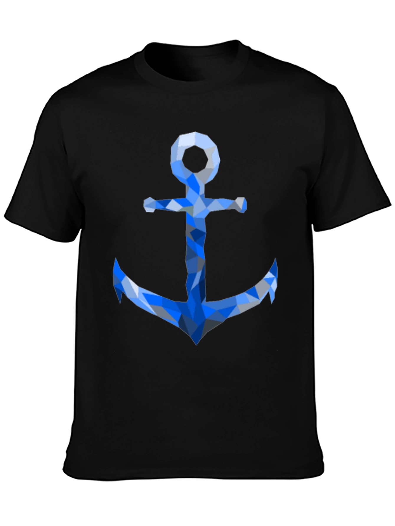 Geometric Anchor Graphic Tee - Black Casual Shirt