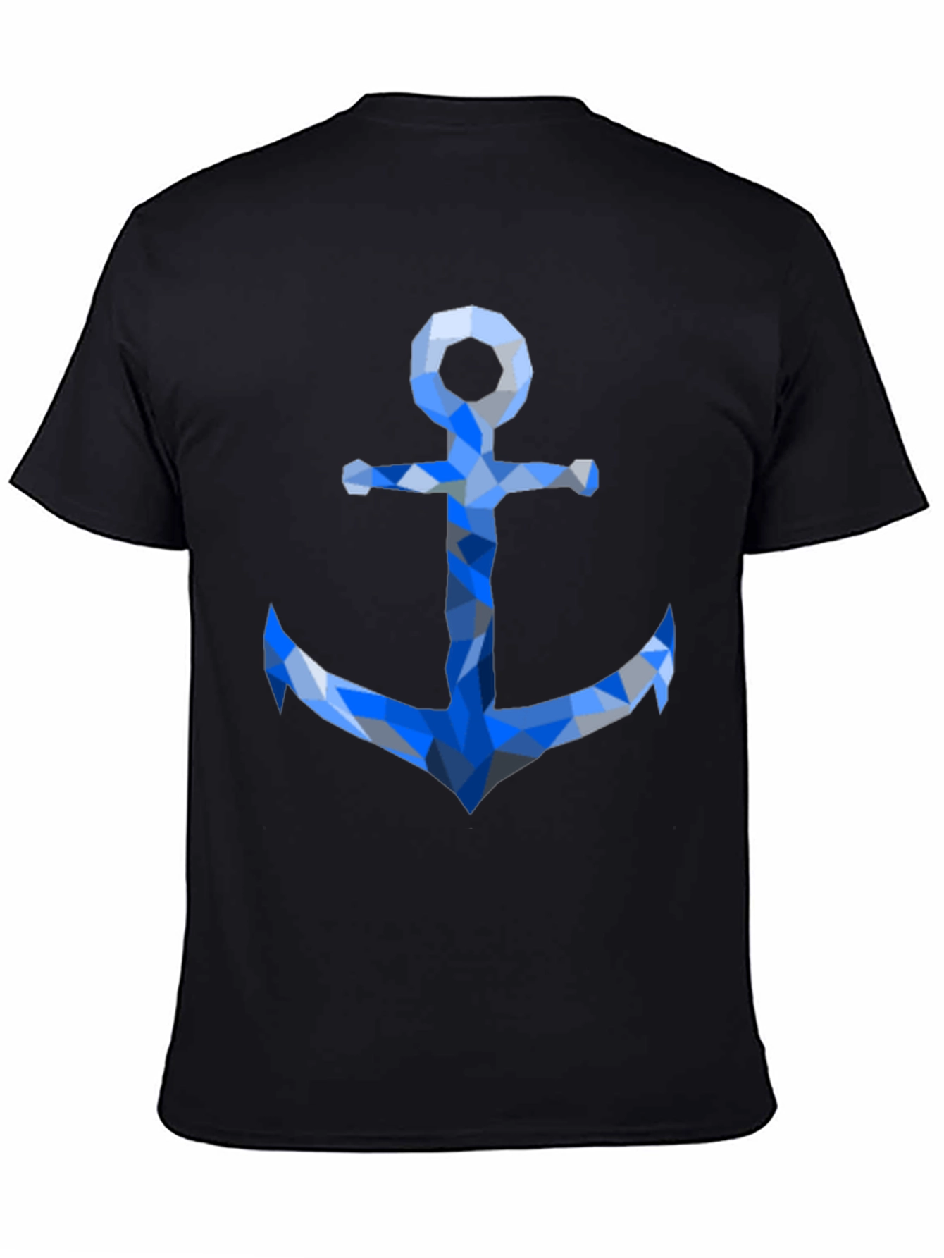 Geometric Anchor Graphic Tee - Black Casual Shirt