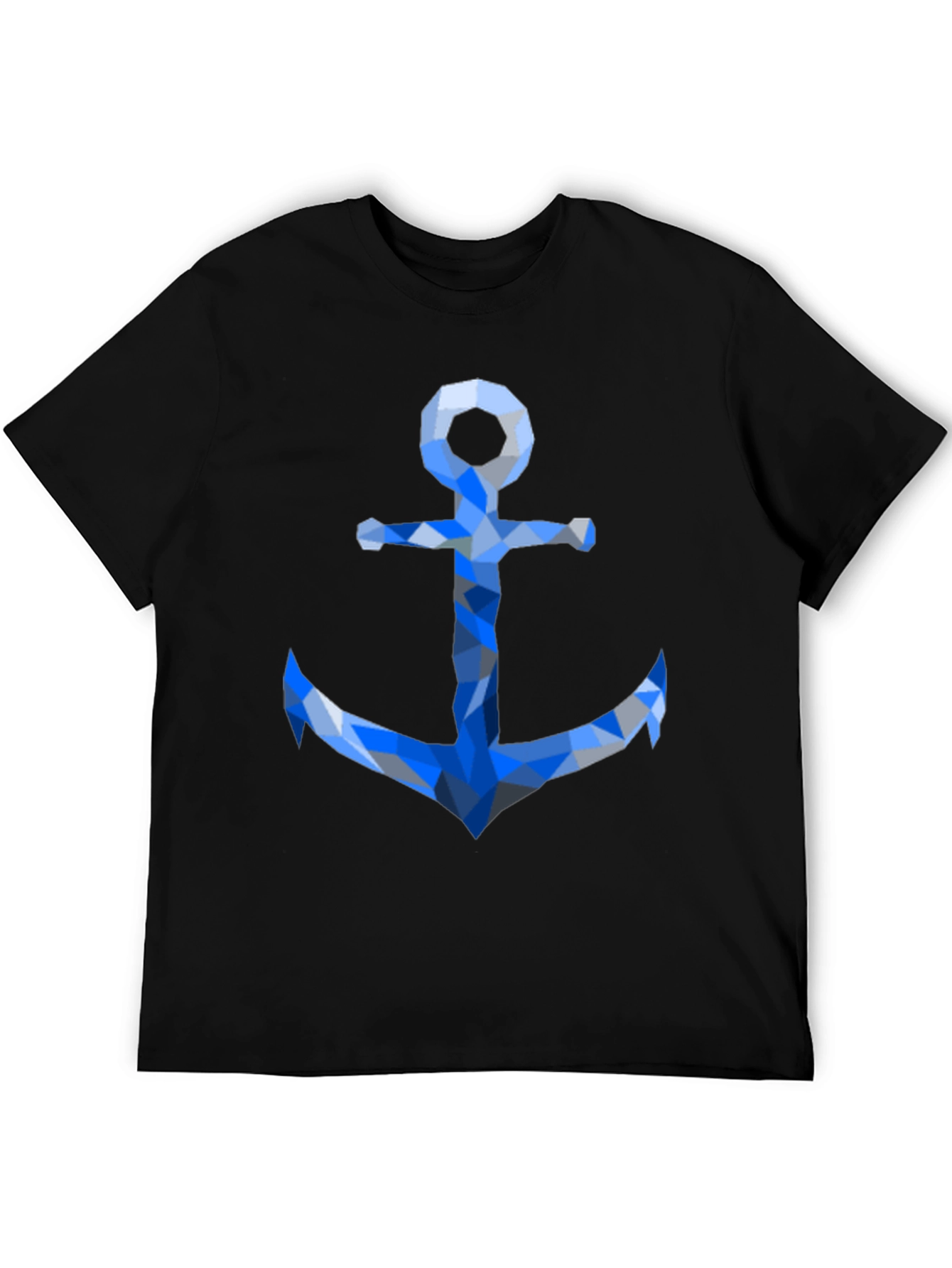 Geometric Anchor Graphic Tee - Black Casual Shirt