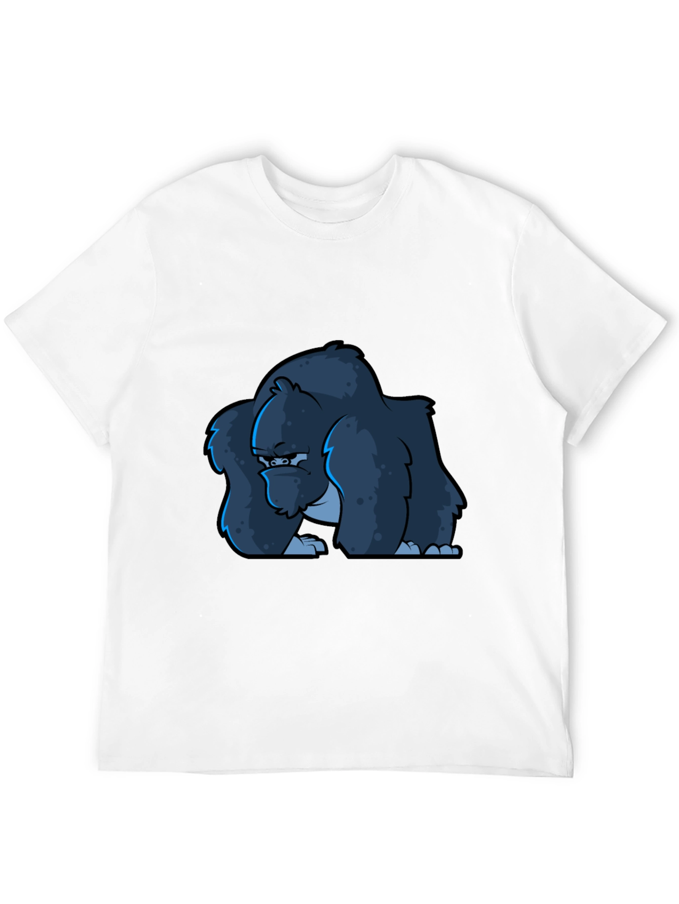Cool Gorilla Cartoon Black T-Shirt