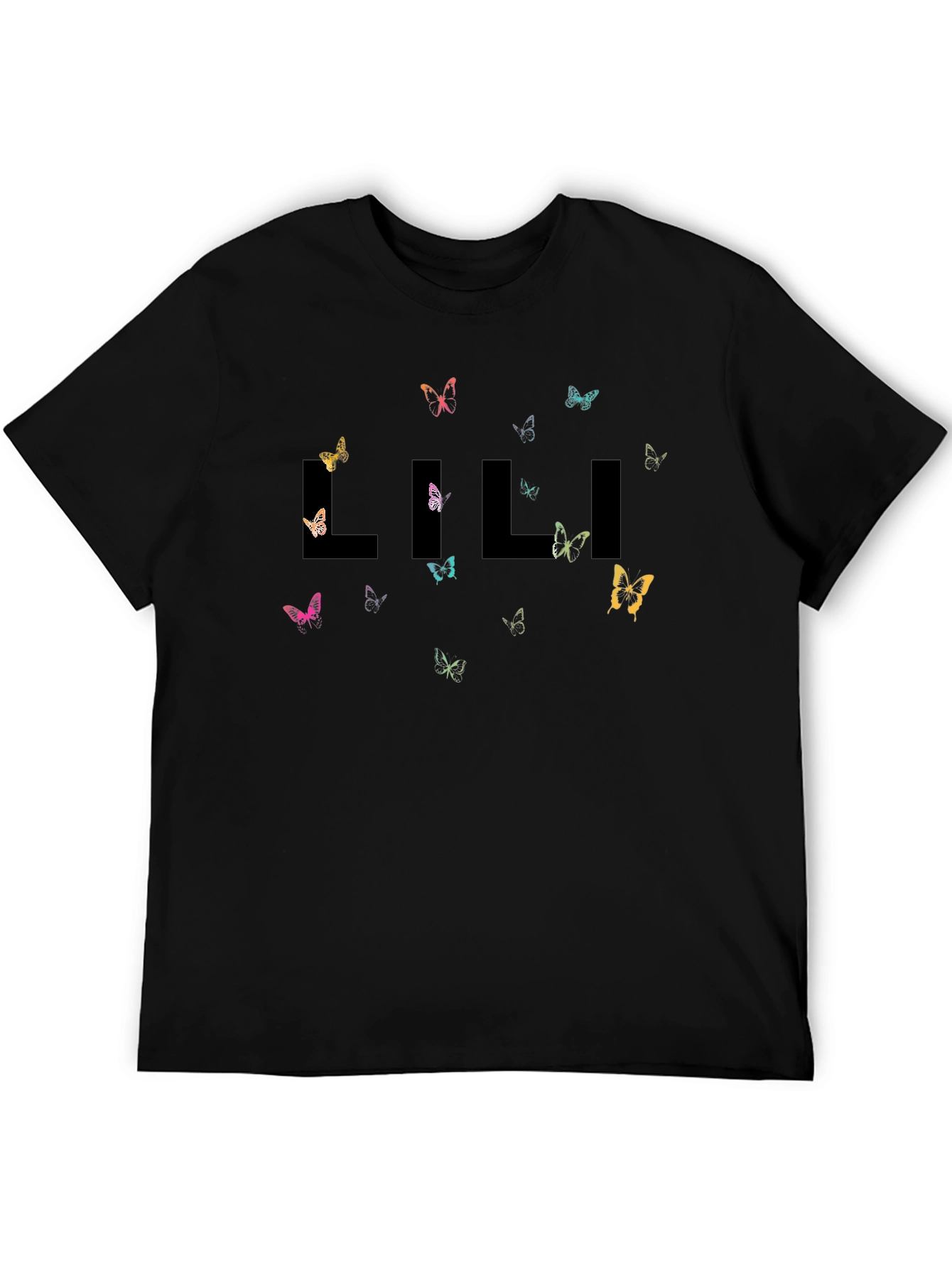 Lili Butterfly Graphic Black T-Shirt