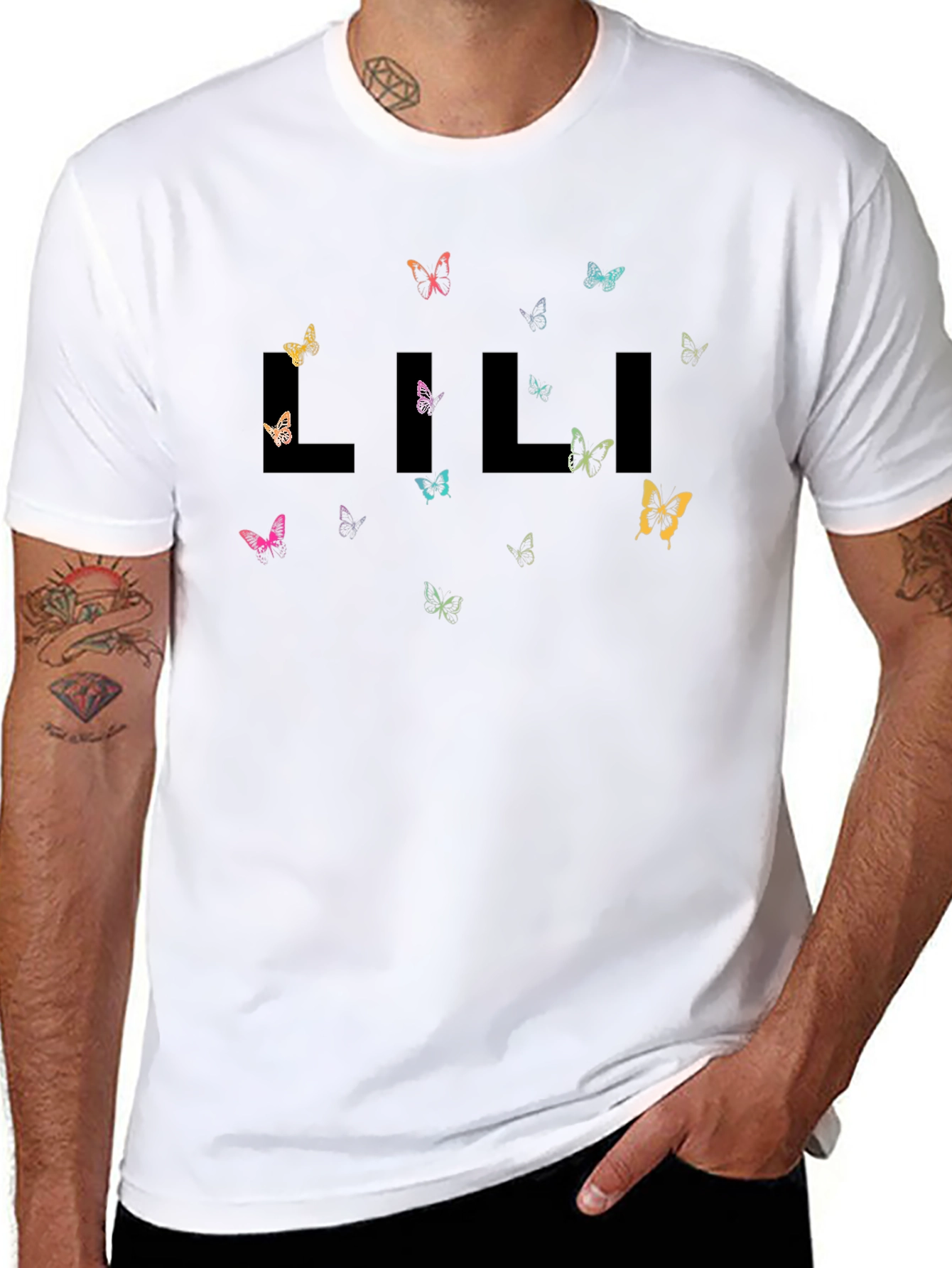 Lili Butterfly Graphic Black T-Shirt