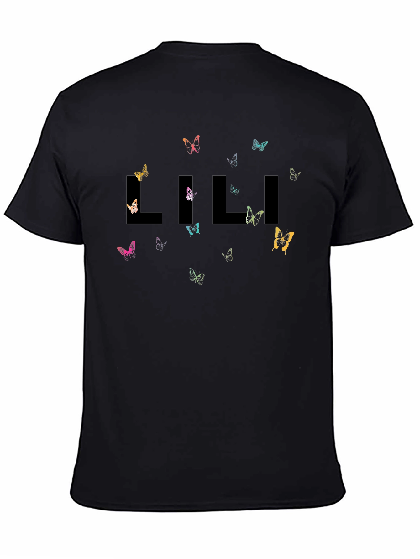 Lili Butterfly Graphic Black T-Shirt