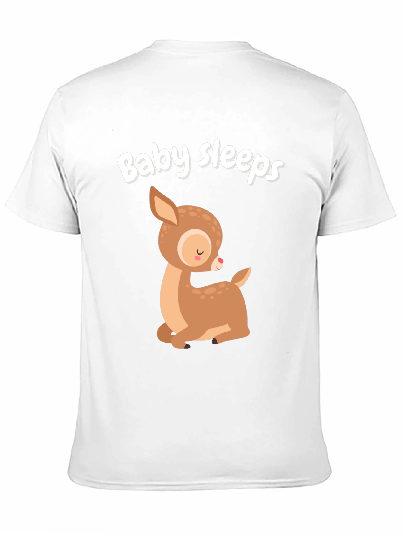 Baby Sleeps Deer Graphic Tee - Cute Cartoon Style