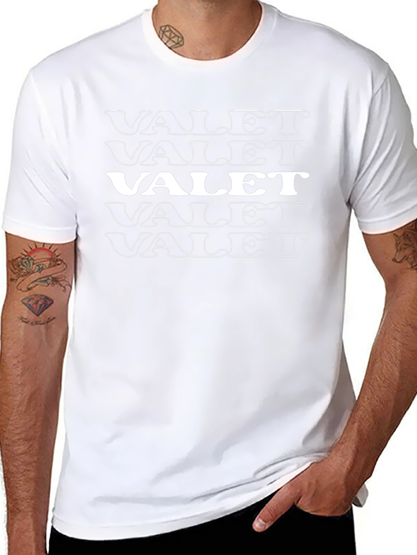 Retro Valet Graphic Tee - Black