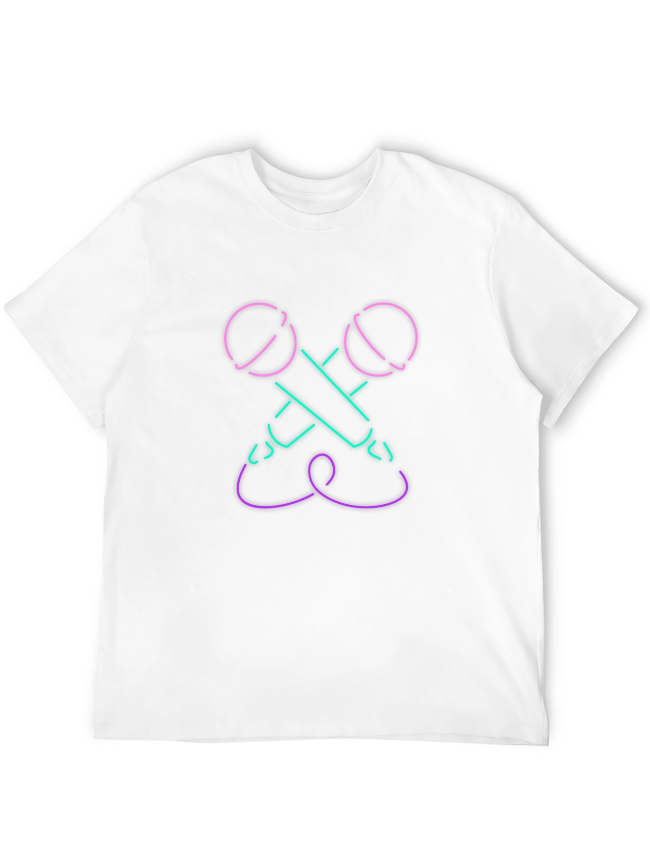 Neon Microphone Graphic Tee - Black Cotton Blend