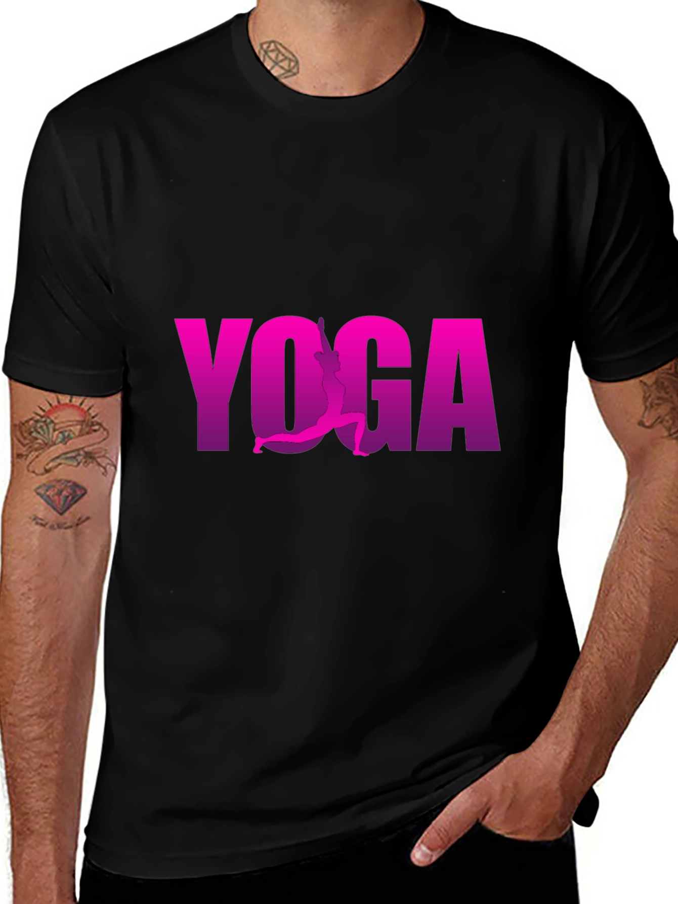 Yoga Silhouette Tee - Mens Black Graphic T-Shirt