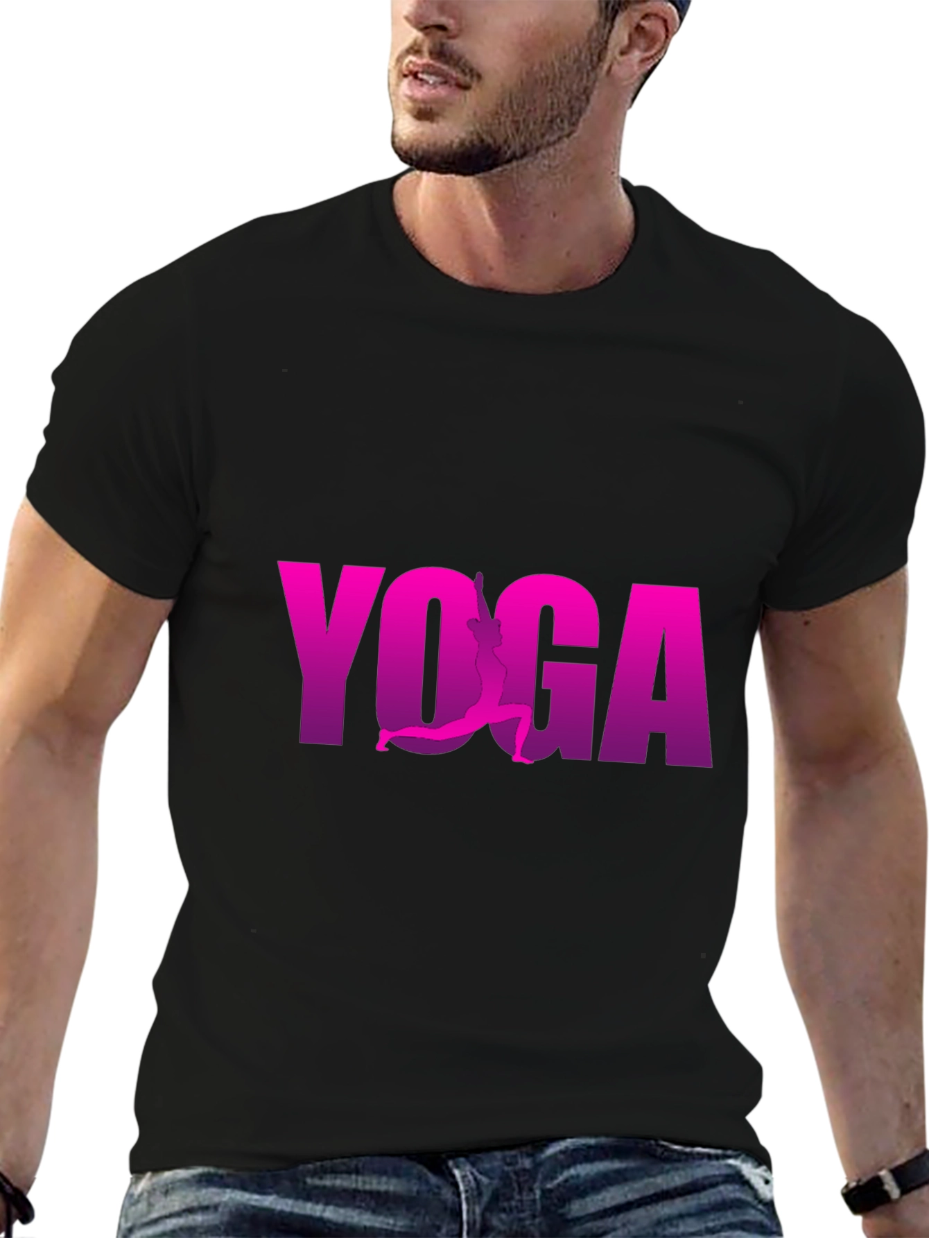 Yoga Silhouette Tee - Mens Black Graphic T-Shirt
