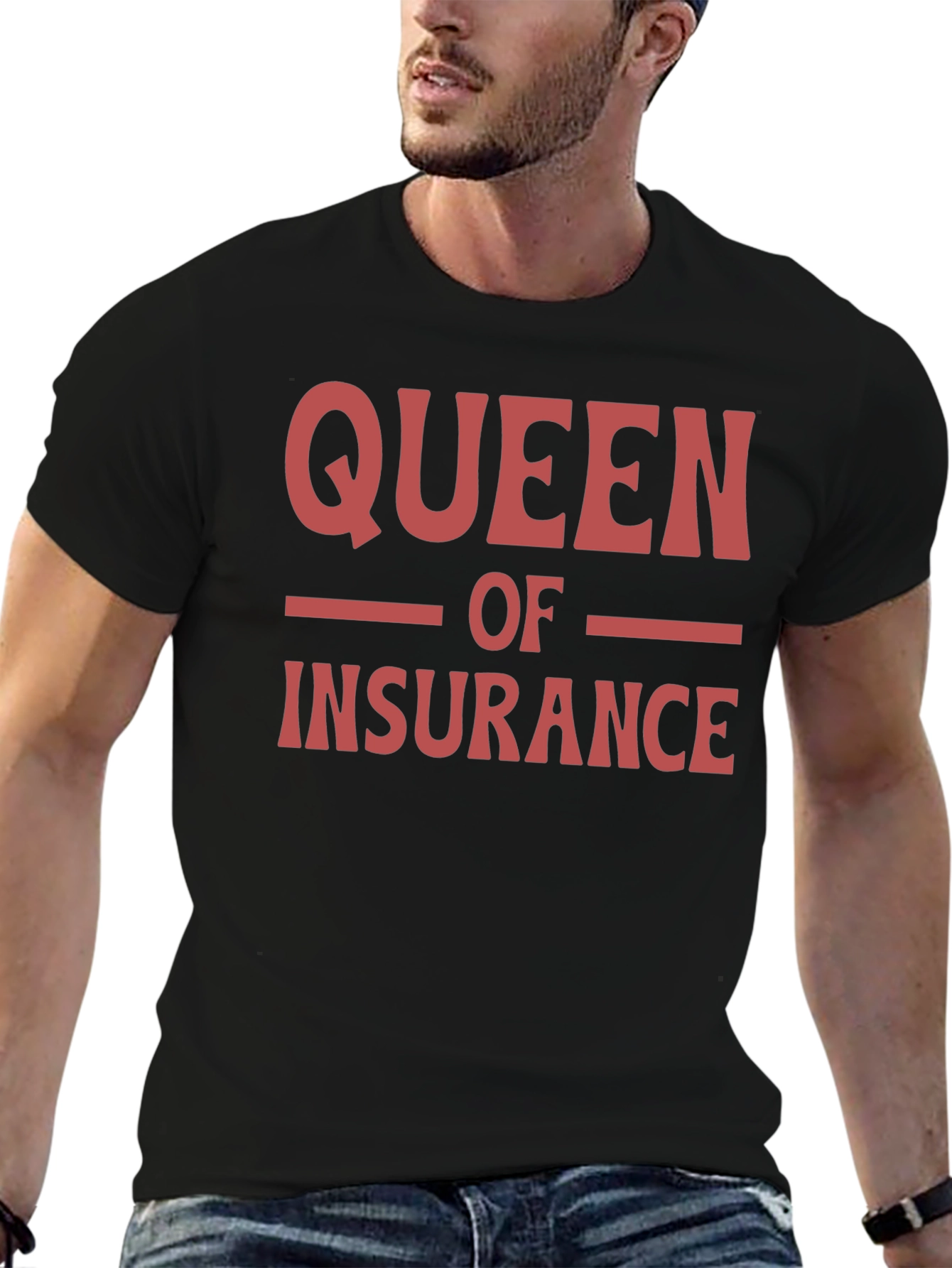 Queen of Insurance T-Shirt - Black Crew Neck Tee