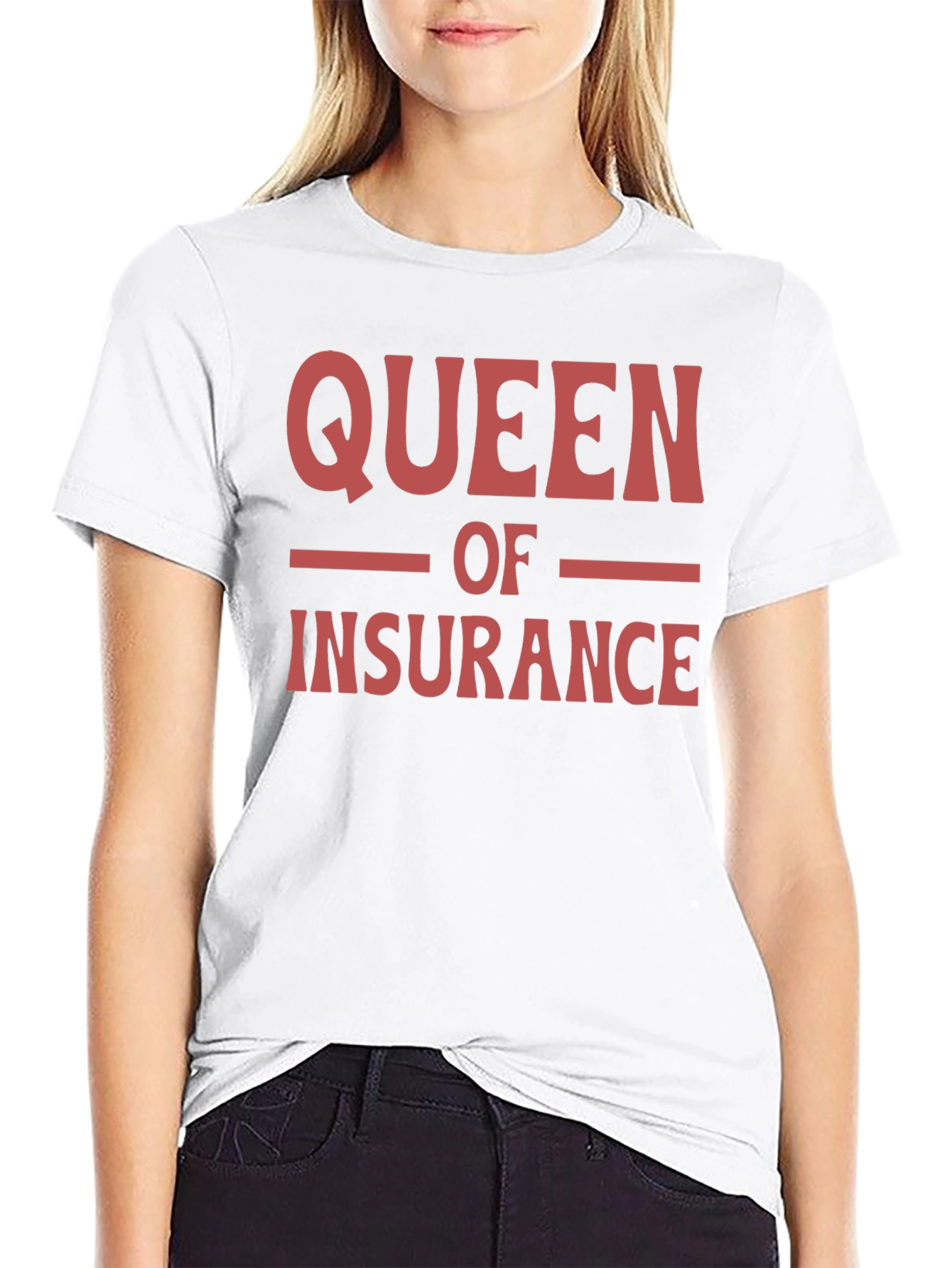 Queen of Insurance T-Shirt - Black Crew Neck Tee