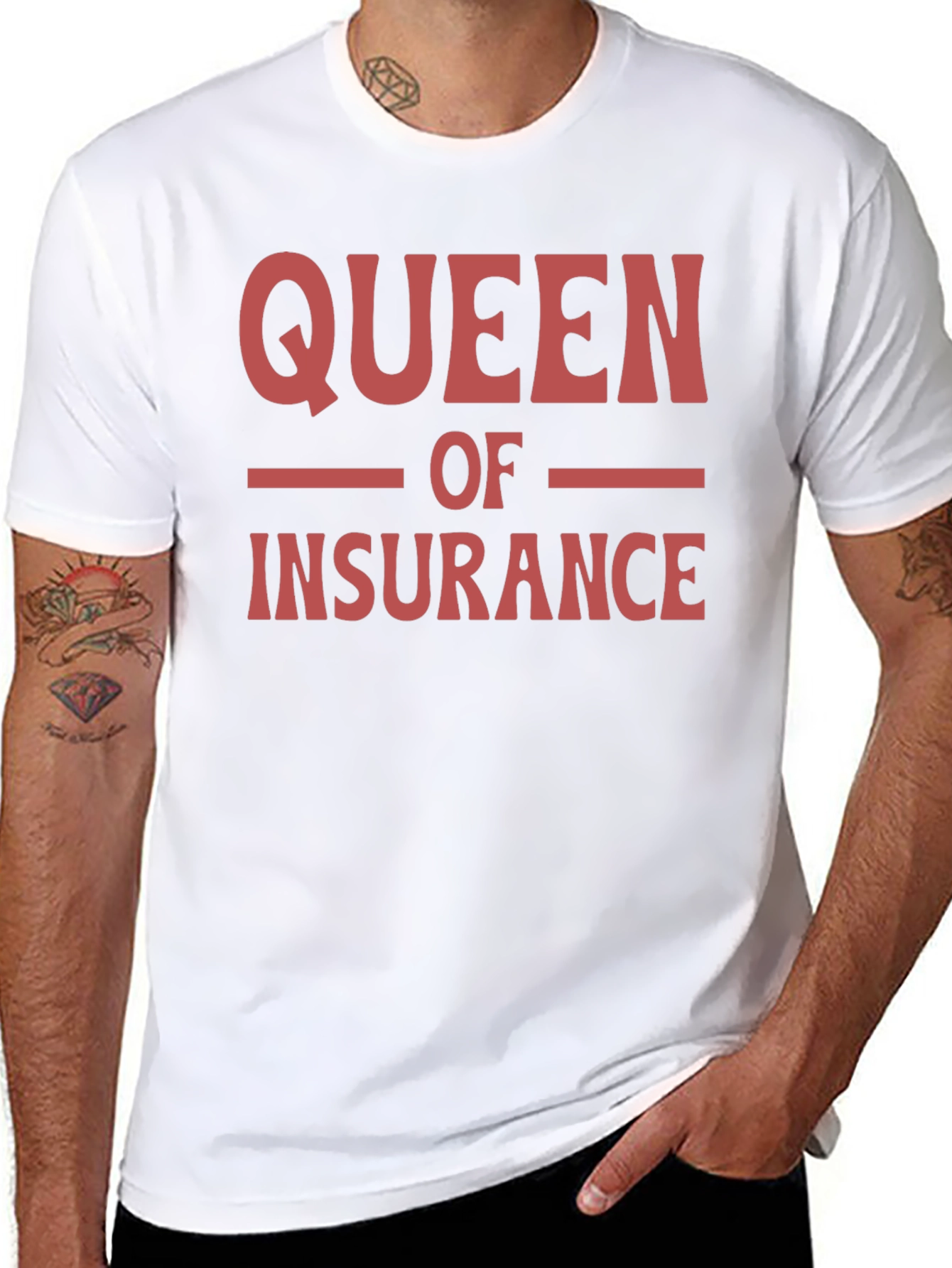 Queen of Insurance T-Shirt - Black Crew Neck Tee
