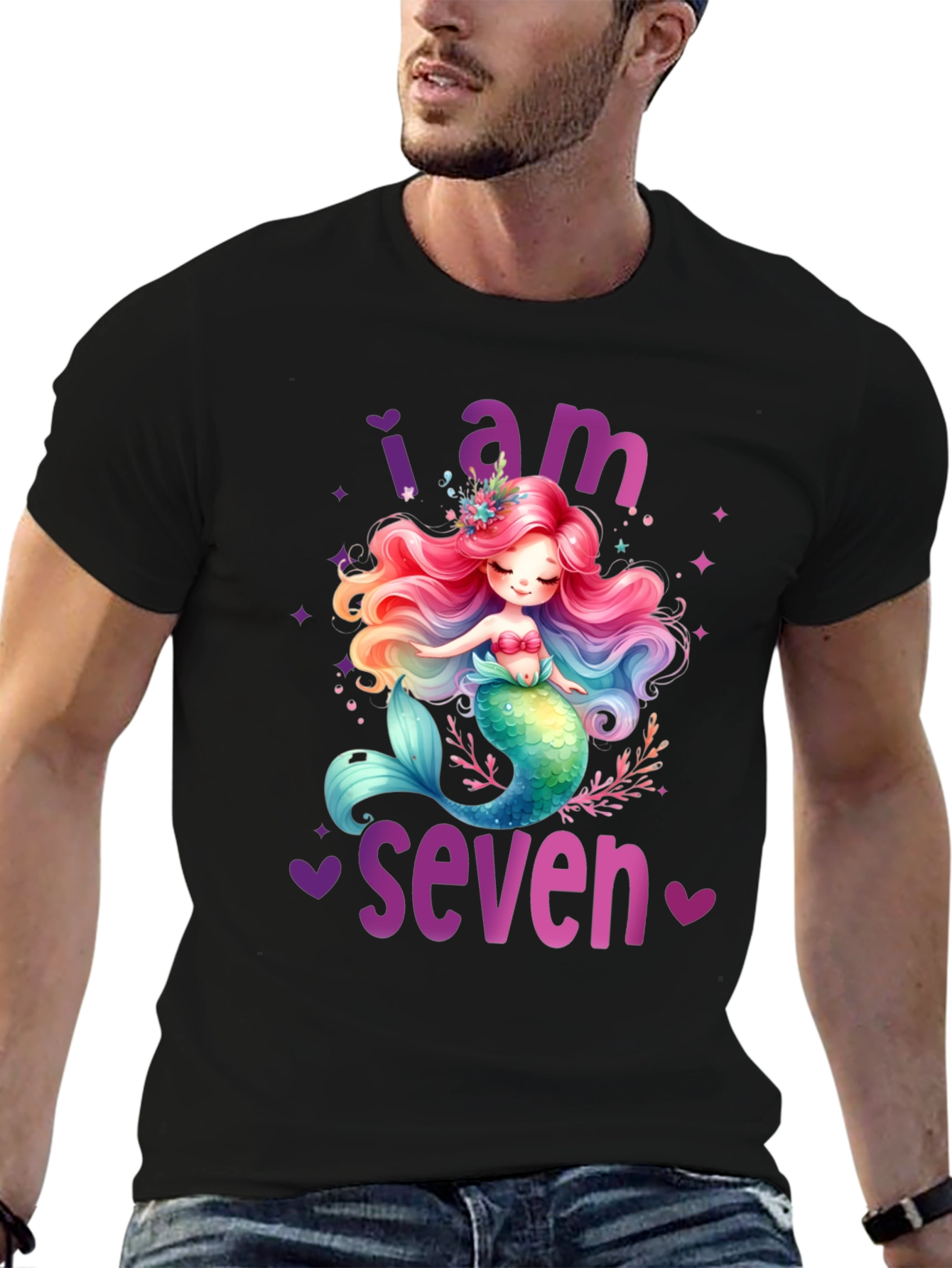 Mermaid Birthday T-Shirt - I Am Seven