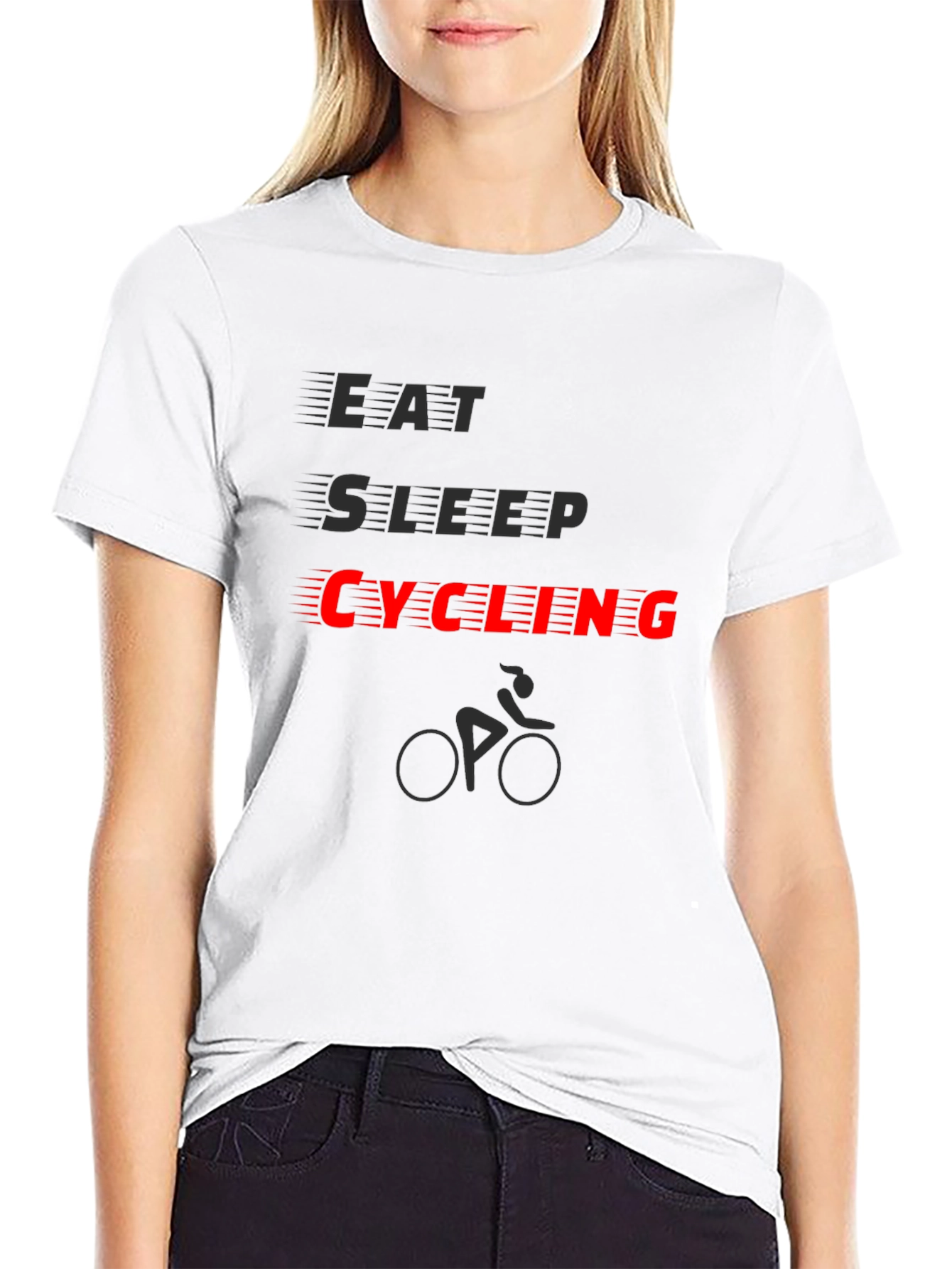 Eat Sleep Cycling T-Shirt - Black