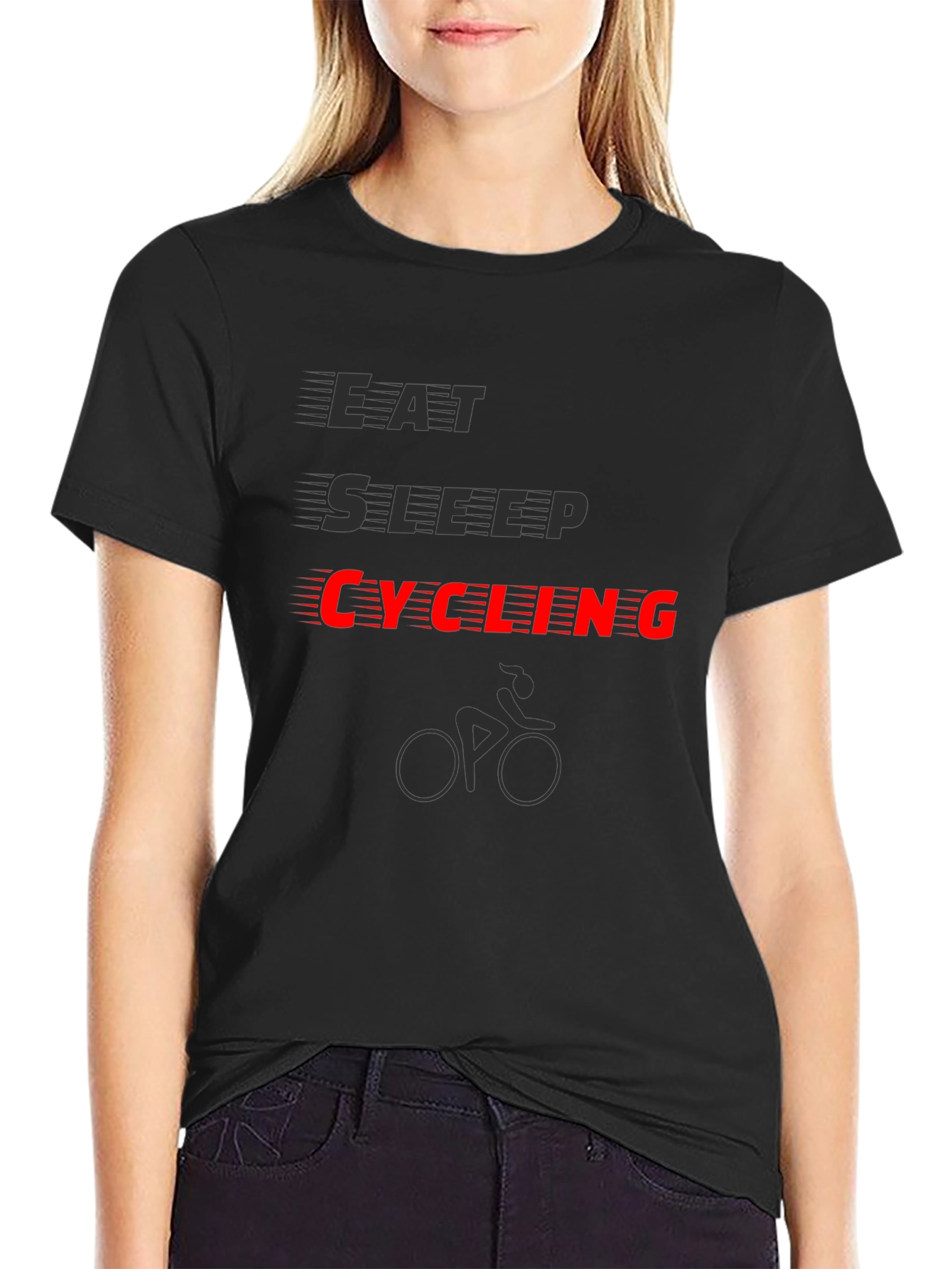 Eat Sleep Cycling T-Shirt - Black