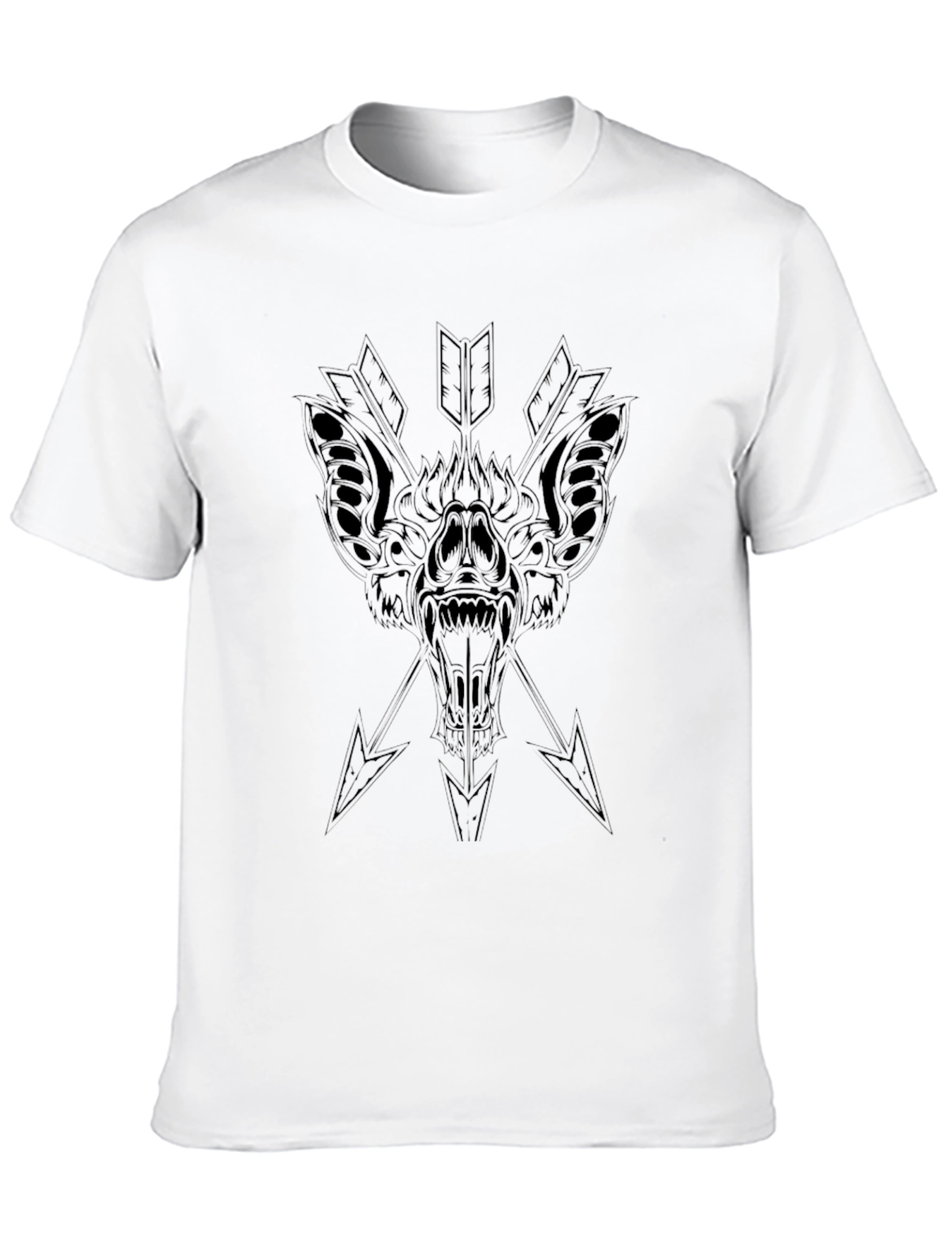 Black Bat Arrow Graphic Tee - Mens Casual Fashion