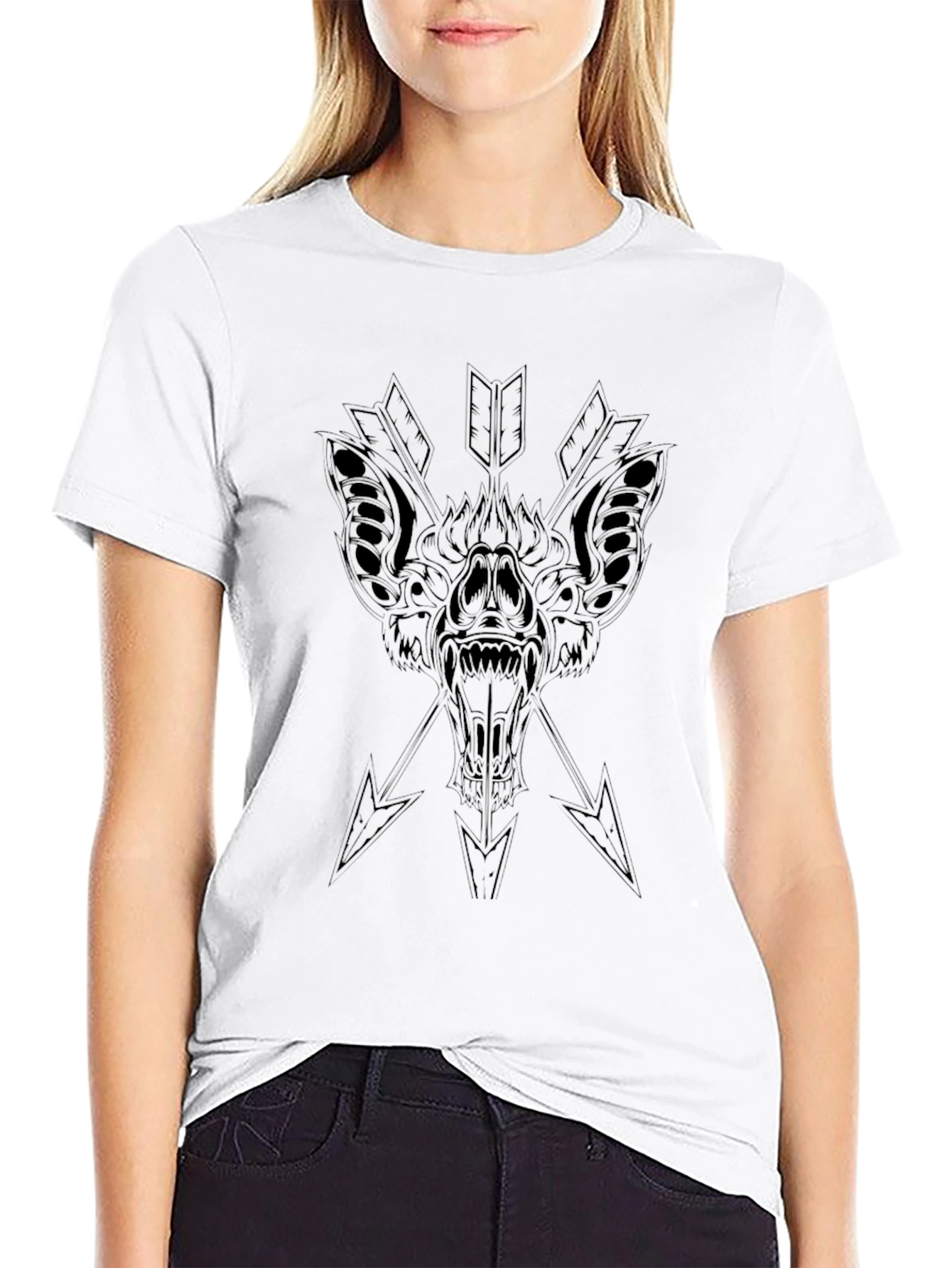 Black Bat Arrow Graphic Tee - Mens Casual Fashion