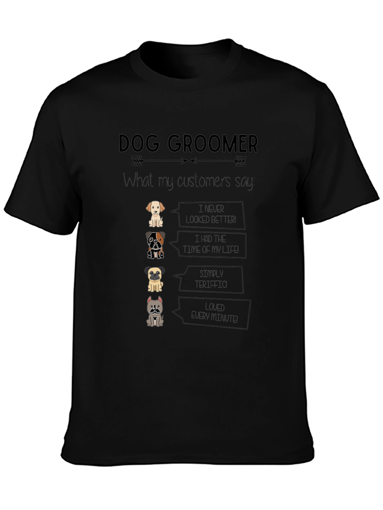 Dog Groomer T-Shirt - Cute Cartoon Dog Design