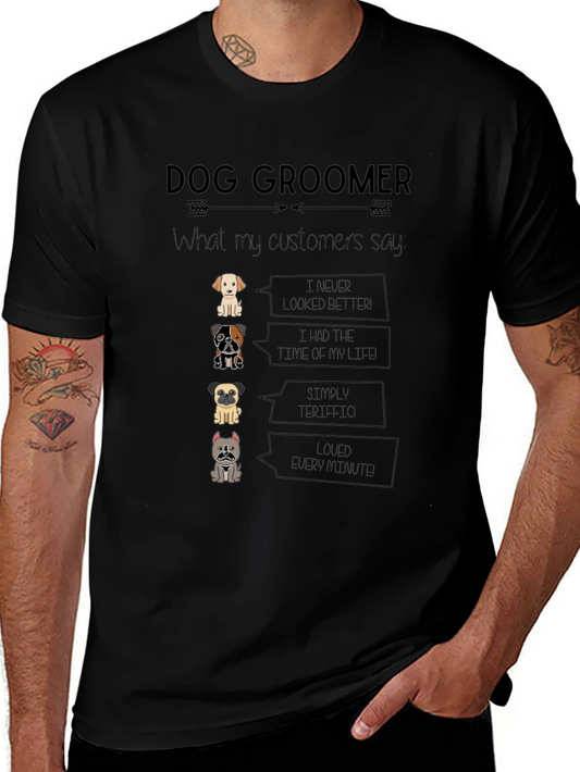 Dog Groomer T-Shirt - Cute Cartoon Dog Design