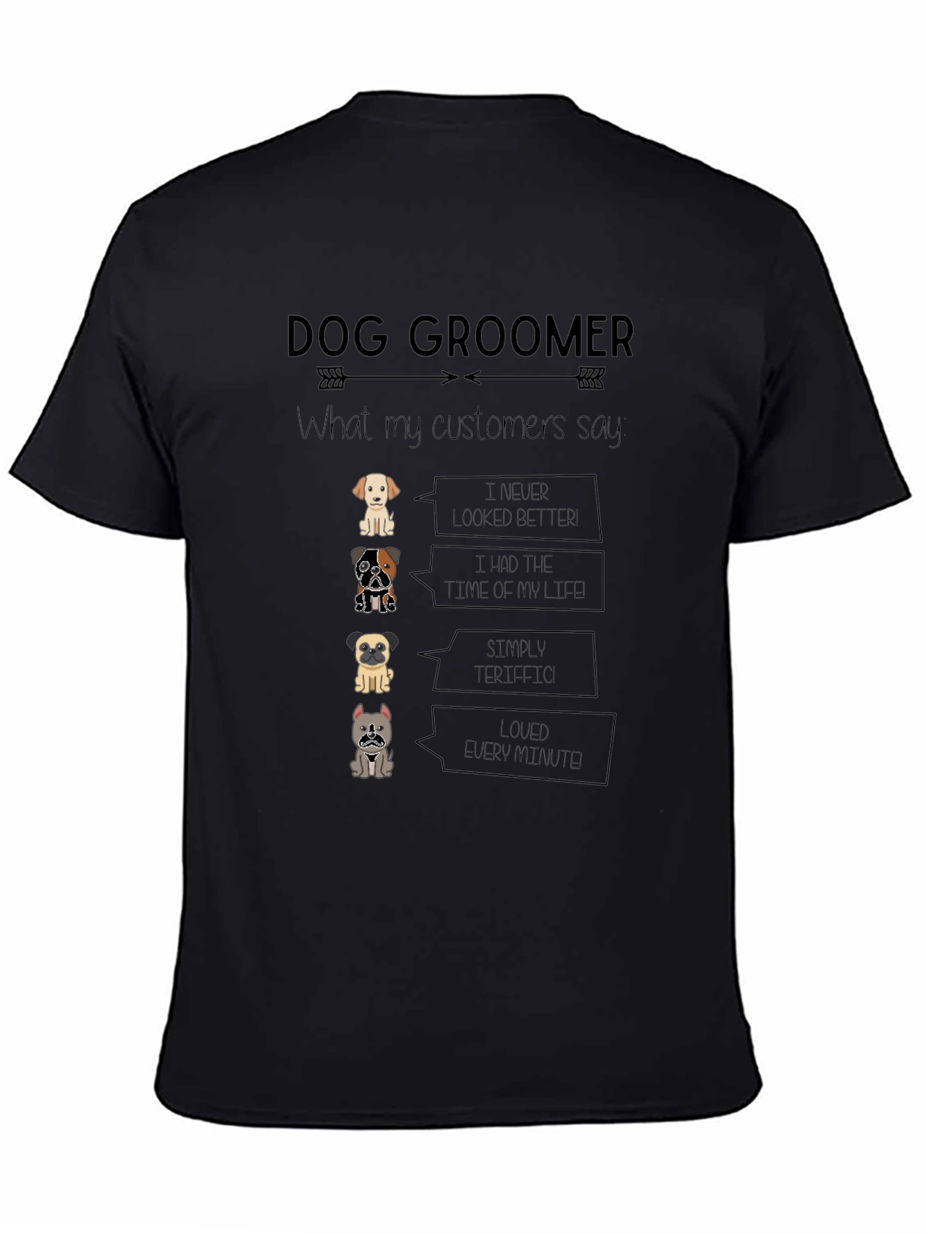 Dog Groomer T-Shirt - Cute Cartoon Dog Design