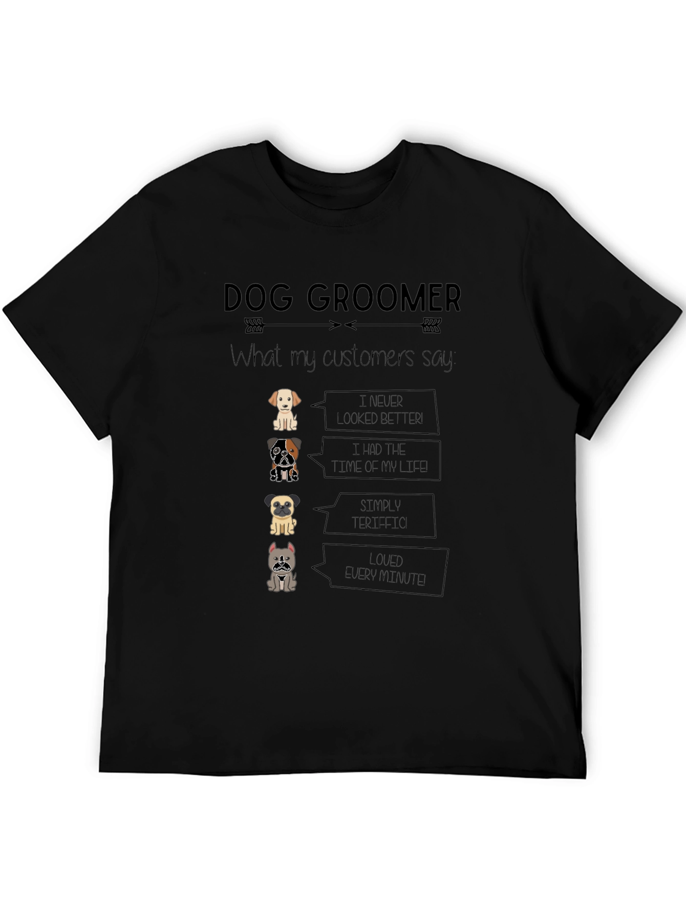 Dog Groomer T-Shirt - Cute Cartoon Dog Design