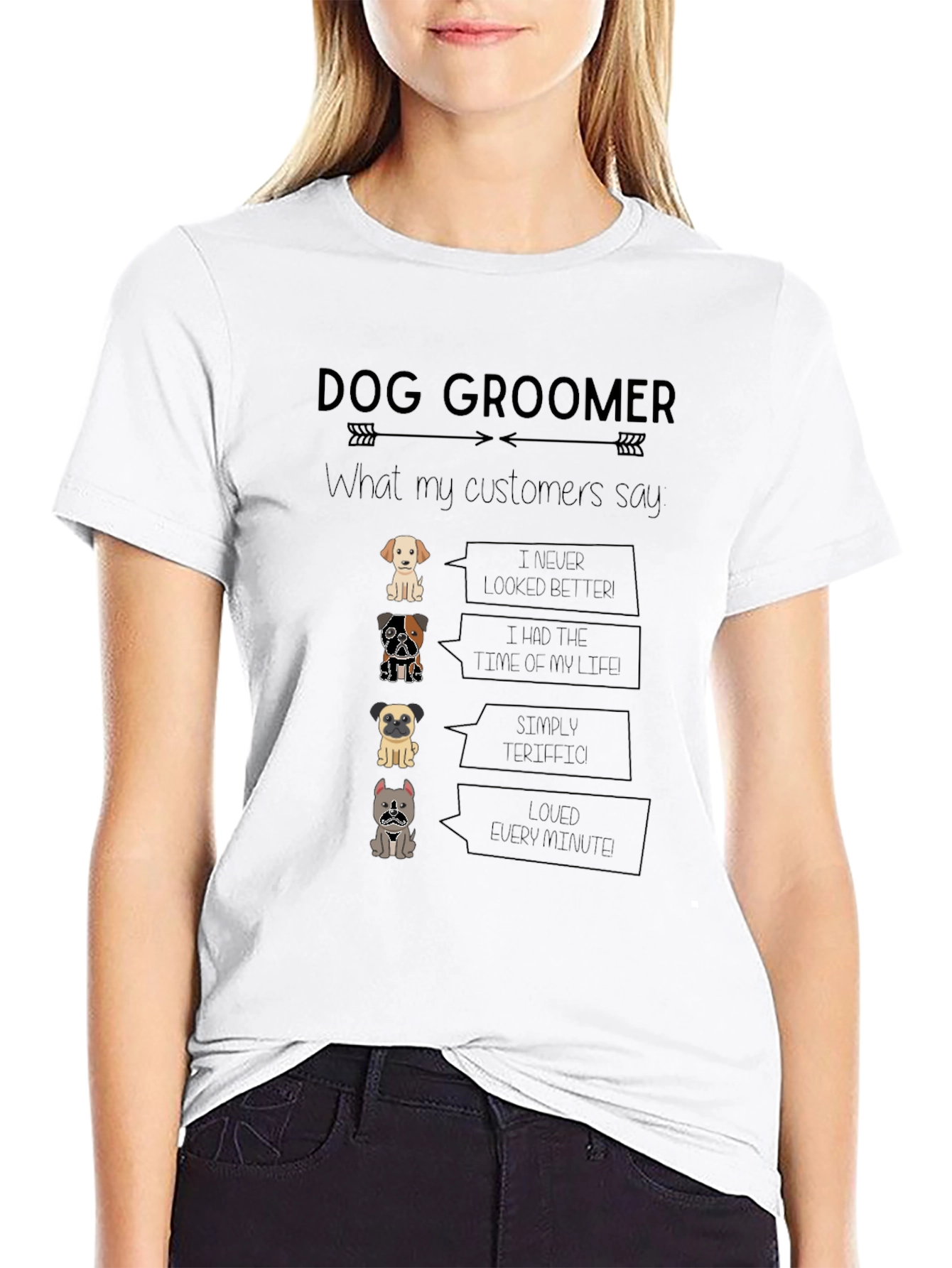 Dog Groomer T-Shirt - Cute Cartoon Dog Design