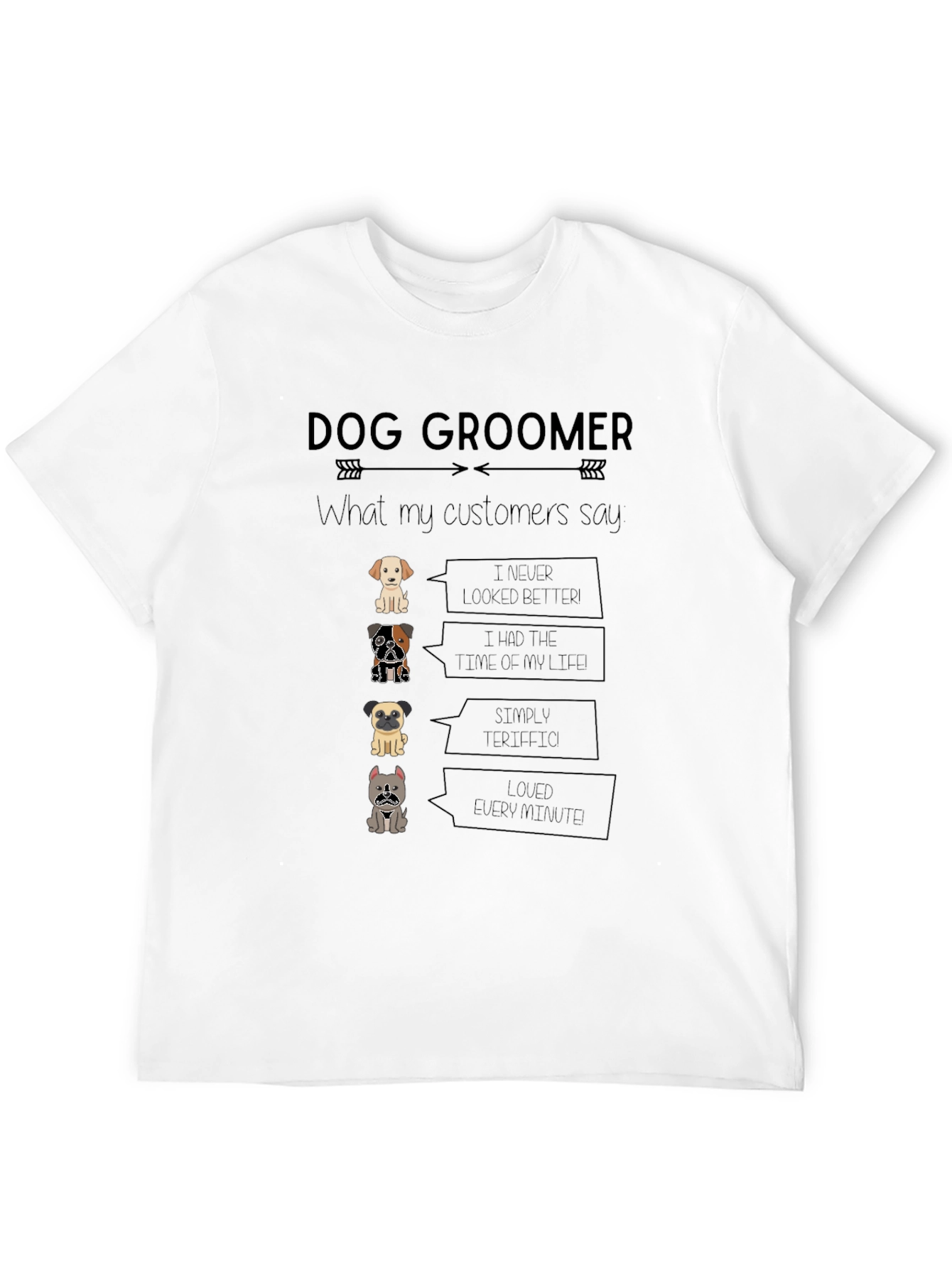 Dog Groomer T-Shirt - Cute Cartoon Dog Design
