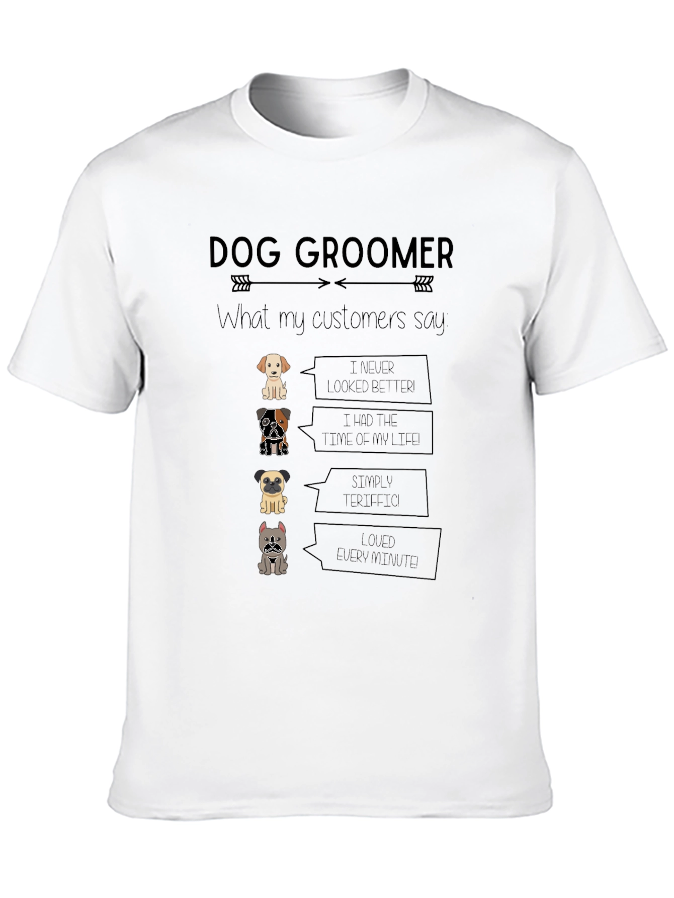 Dog Groomer T-Shirt - Cute Cartoon Dog Design
